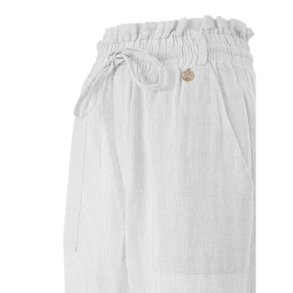 Yes Zee White Linen Jeans & Pant - Hilstor