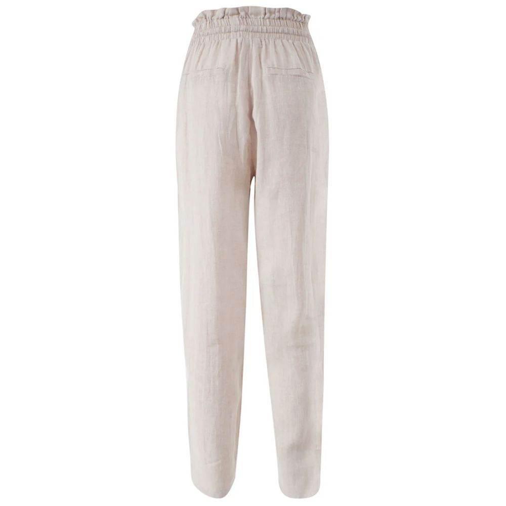 Yes Zee Beige Linen Jeans & Pant - Hilstor