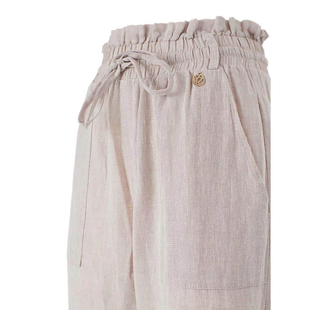 Yes Zee Beige Linen Jeans & Pant - Hilstor