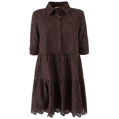 Yes Zee Brown Cotton Dress - Hilstor