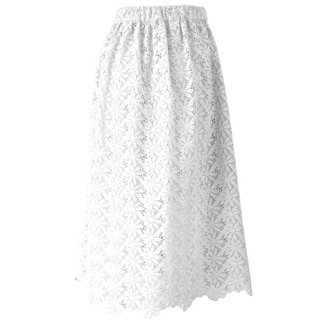 Yes Zee White Cotton Skirt - Hilstor