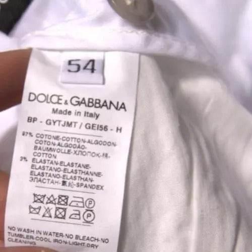 Dolce & Gabbana White Chinos Cotton Stretch Casual Shorts - Hilstor
