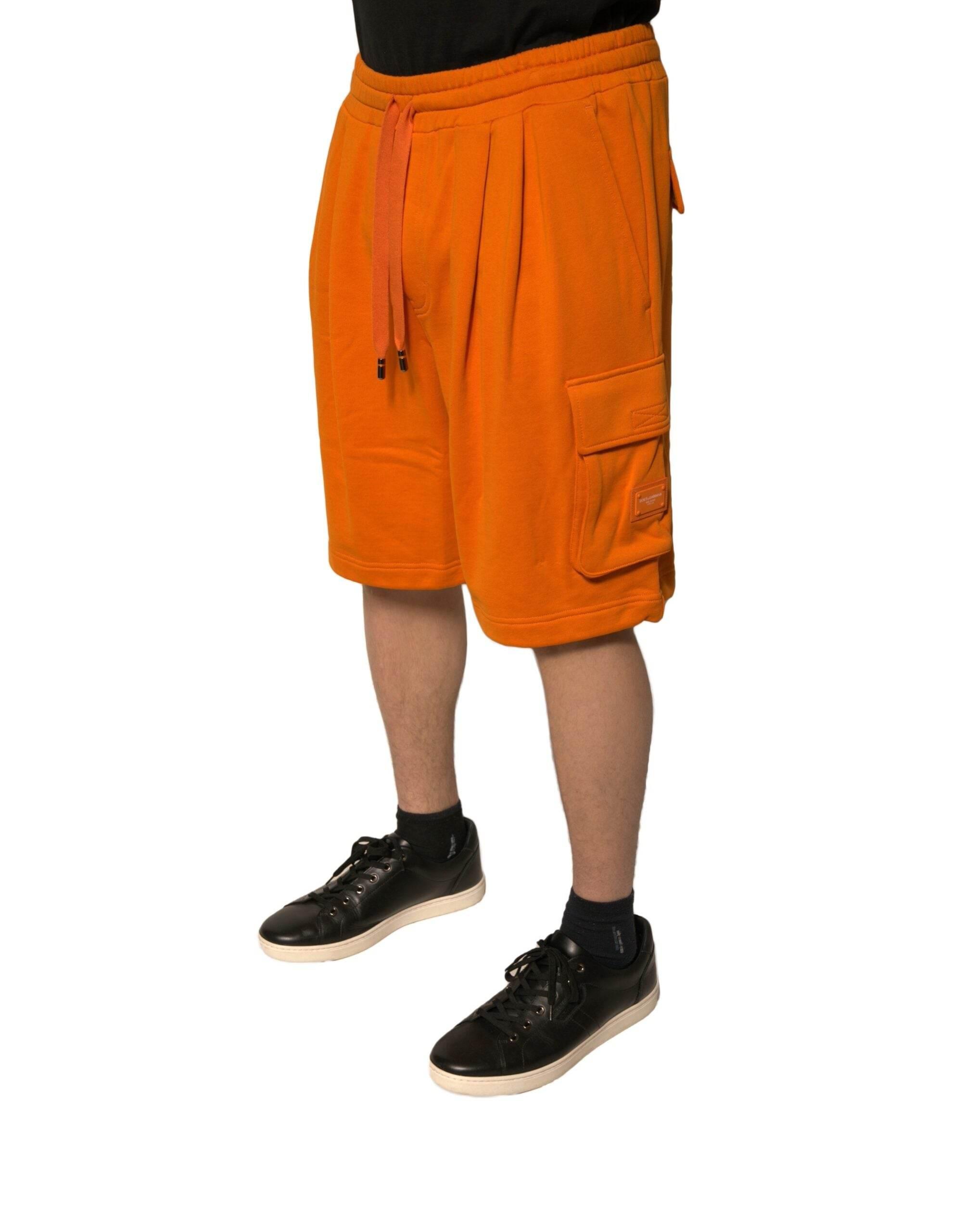 Dolce & Gabbana Orange Cotton Men Casual Cargo Bermuda Shorts - Hilstor