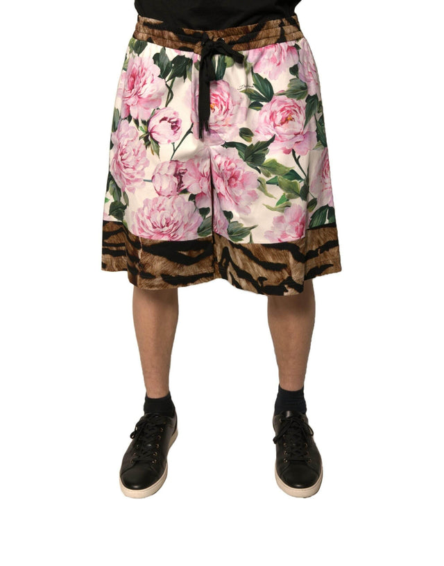 Dolce & Gabbana Multicolor Floral Cotton Men Bermuda Shorts - Hilstor