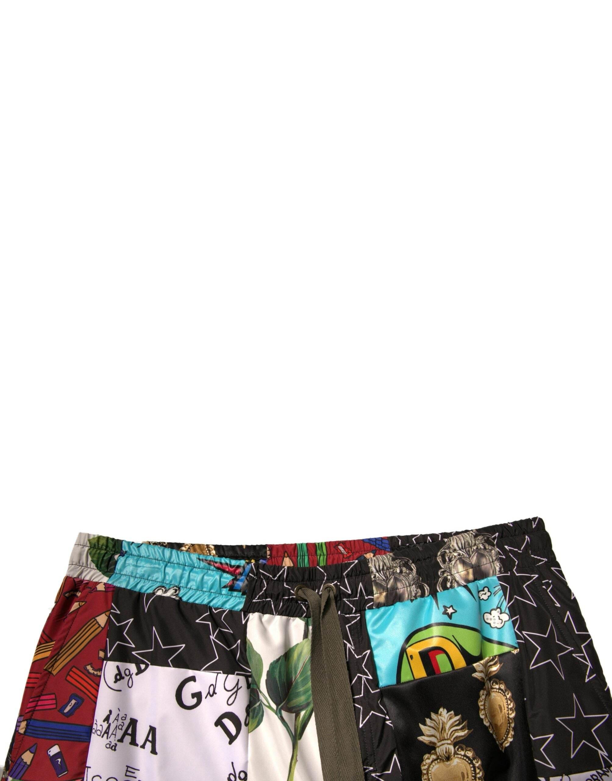 Dolce & Gabbana Multicolor Patchwork Cargo Bermuda Shorts - Hilstor