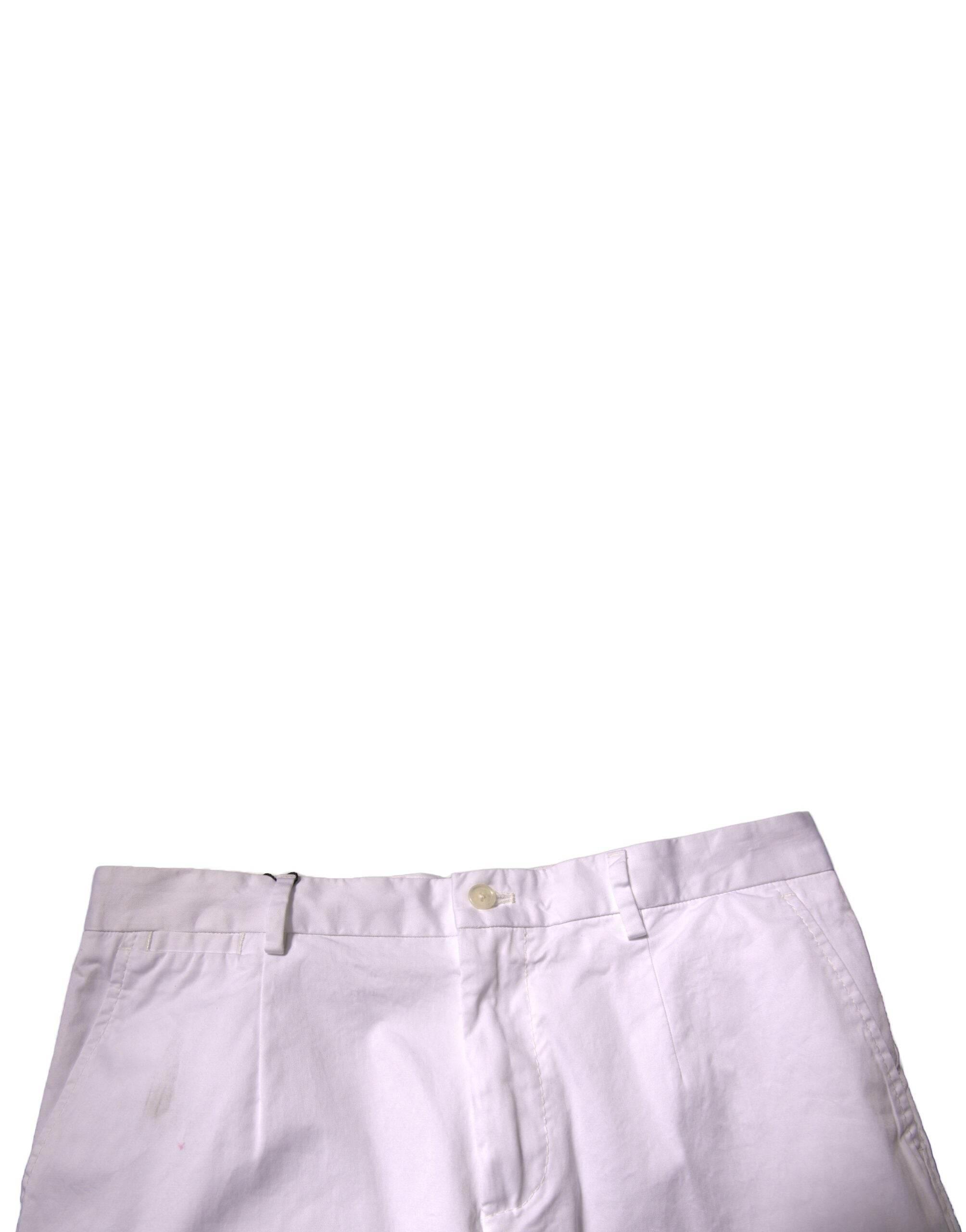Dolce & Gabbana White Chinos Cotton Stretch Casual Shorts - Hilstor