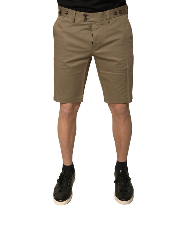 Dolce & Gabbana Brown Chino Cotton Stretch Casual Shorts - Hilstor