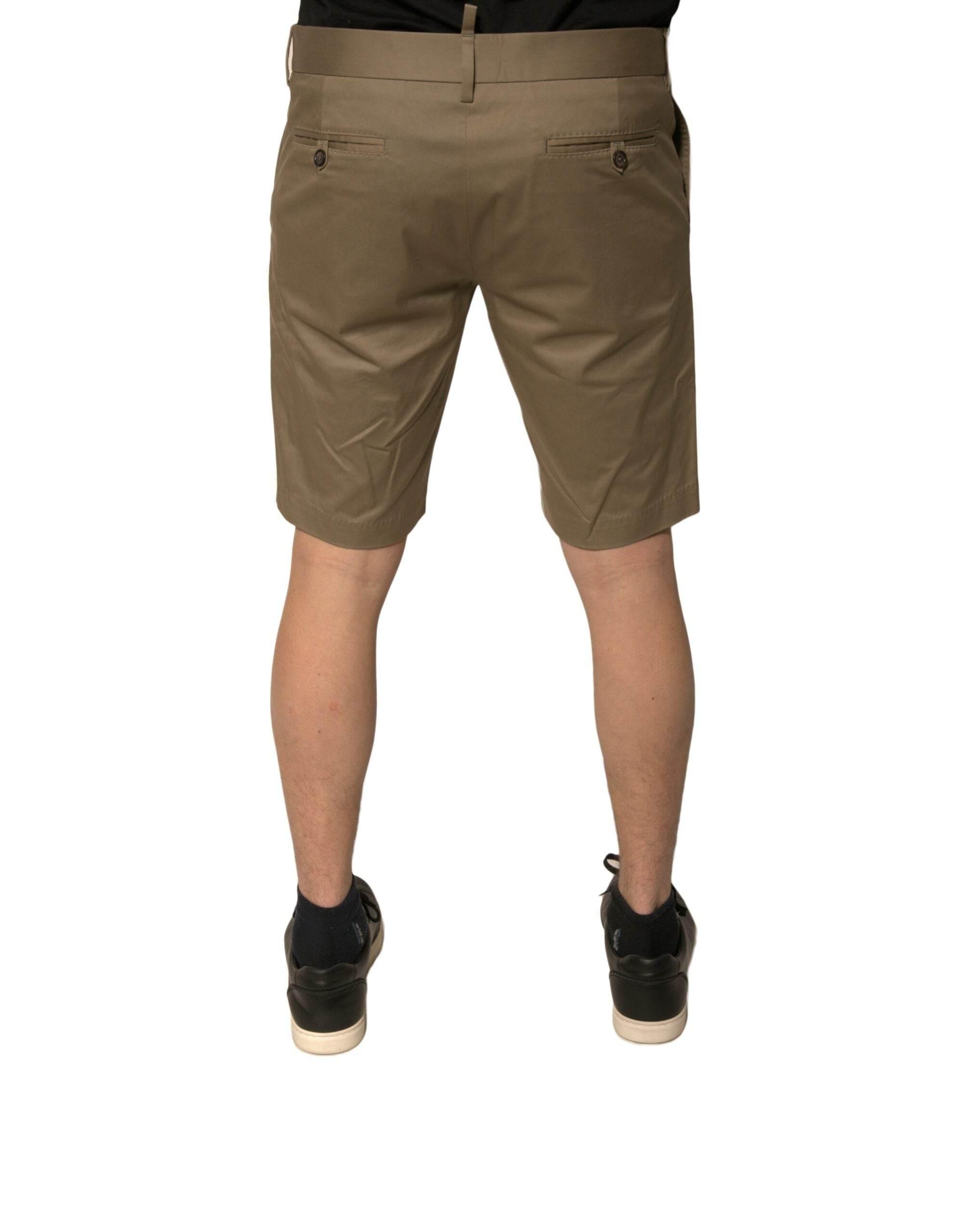 Dolce & Gabbana Brown Chino Cotton Stretch Casual Shorts - Hilstor