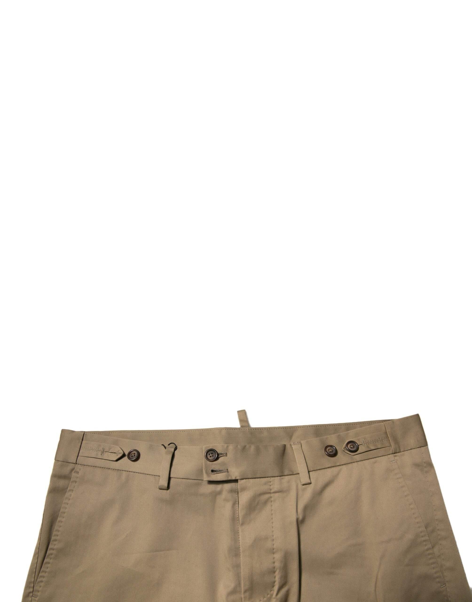 Dolce & Gabbana Brown Chino Cotton Stretch Casual Shorts - Hilstor