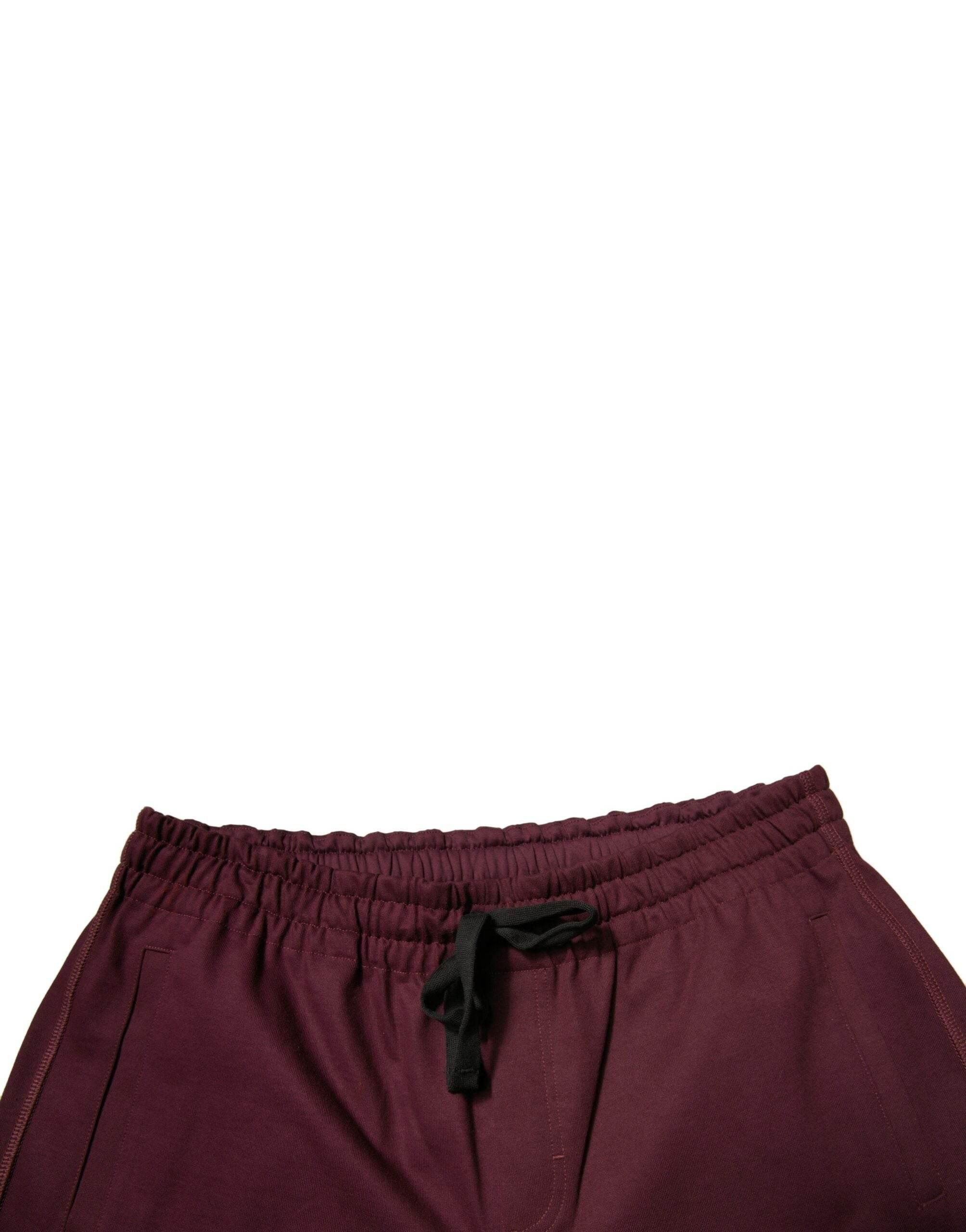 Dolce & Gabbana Maroon Cotton Mid Waist Bermuda Shorts - Hilstor