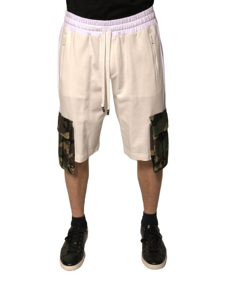 Dolce & Gabbana Beige Cotton Men Casual Cargo Bermuda Shorts - Hilstor
