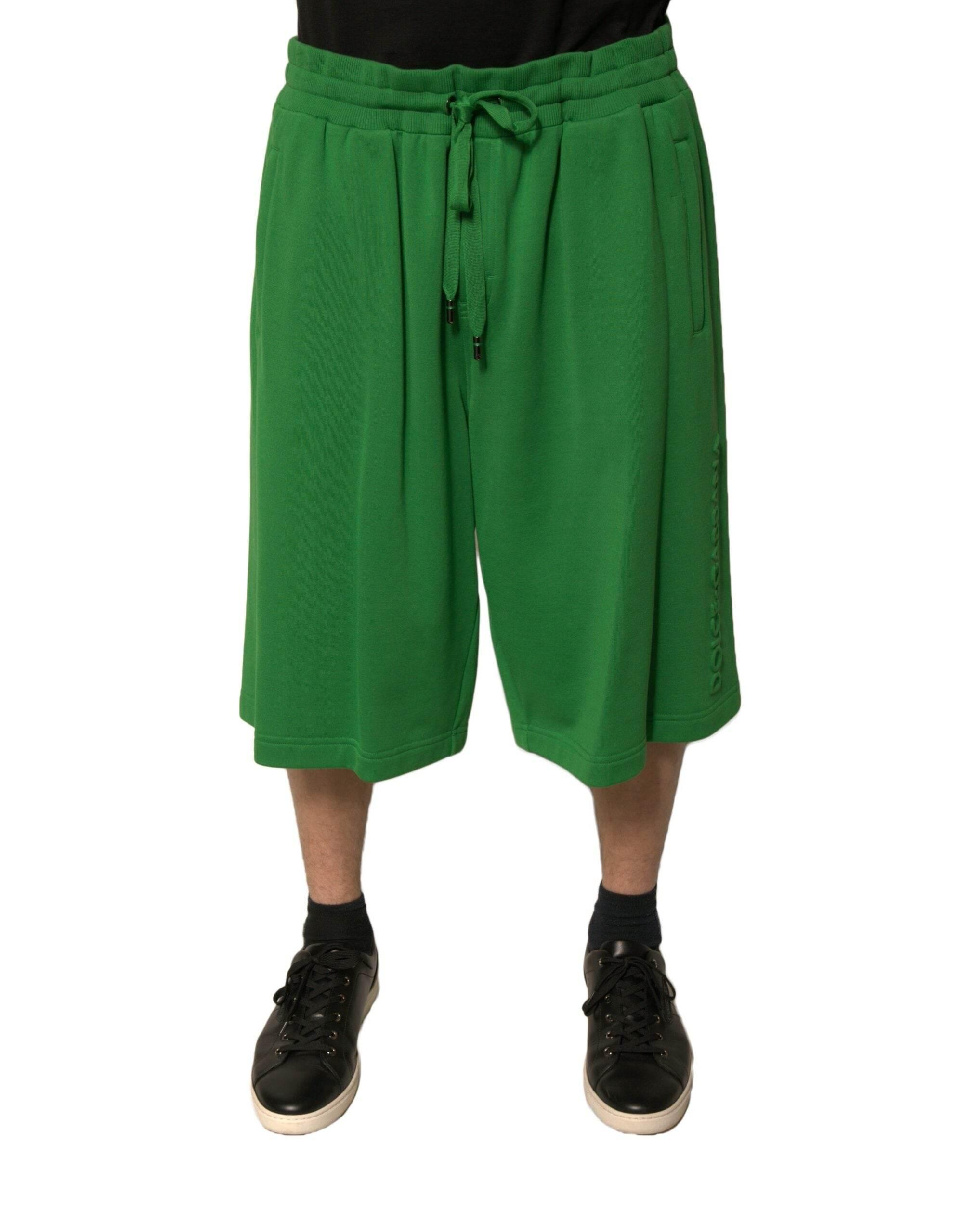 Dolce & Gabbana Green Cotton Blend Men Bermuda Shorts - Hilstor