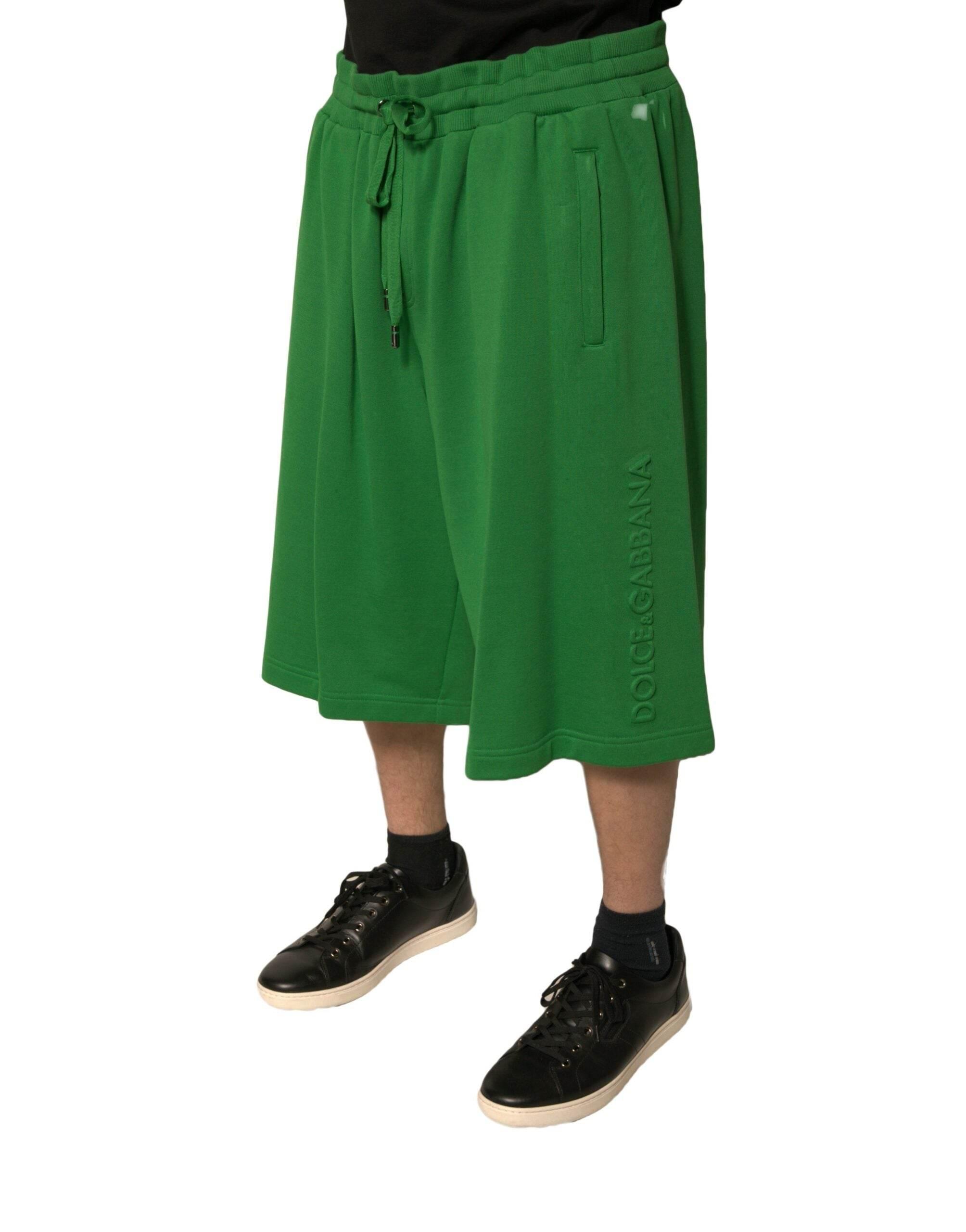 Dolce & Gabbana Green Cotton Blend Men Bermuda Shorts - Hilstor