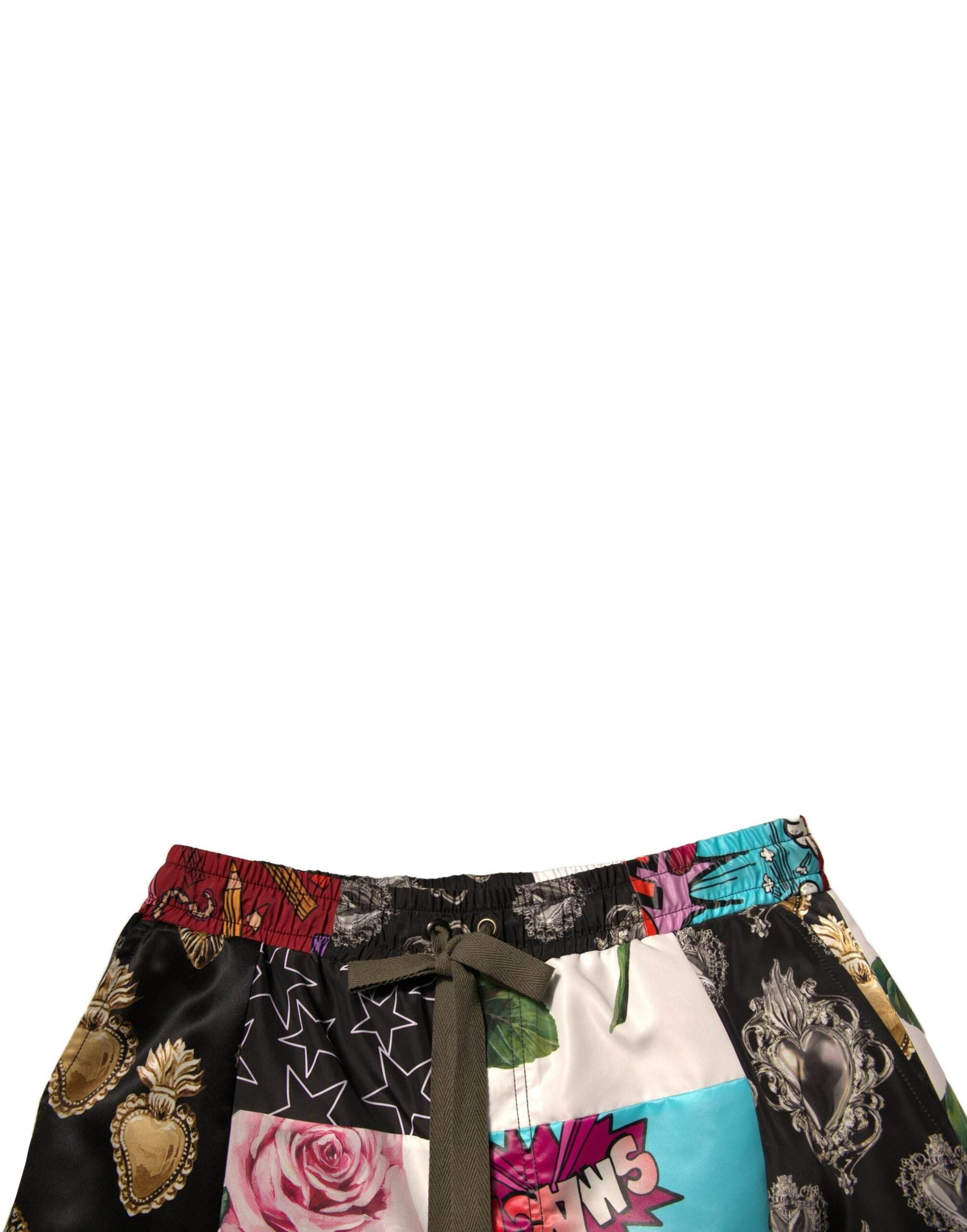Dolce & Gabbana Multicolor Patchwork Cargo Bermuda Shorts - Hilstor