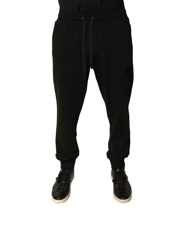 Dolce & Gabbana Black Cotton Jogger Men Sweatpants Pants - Hilstor