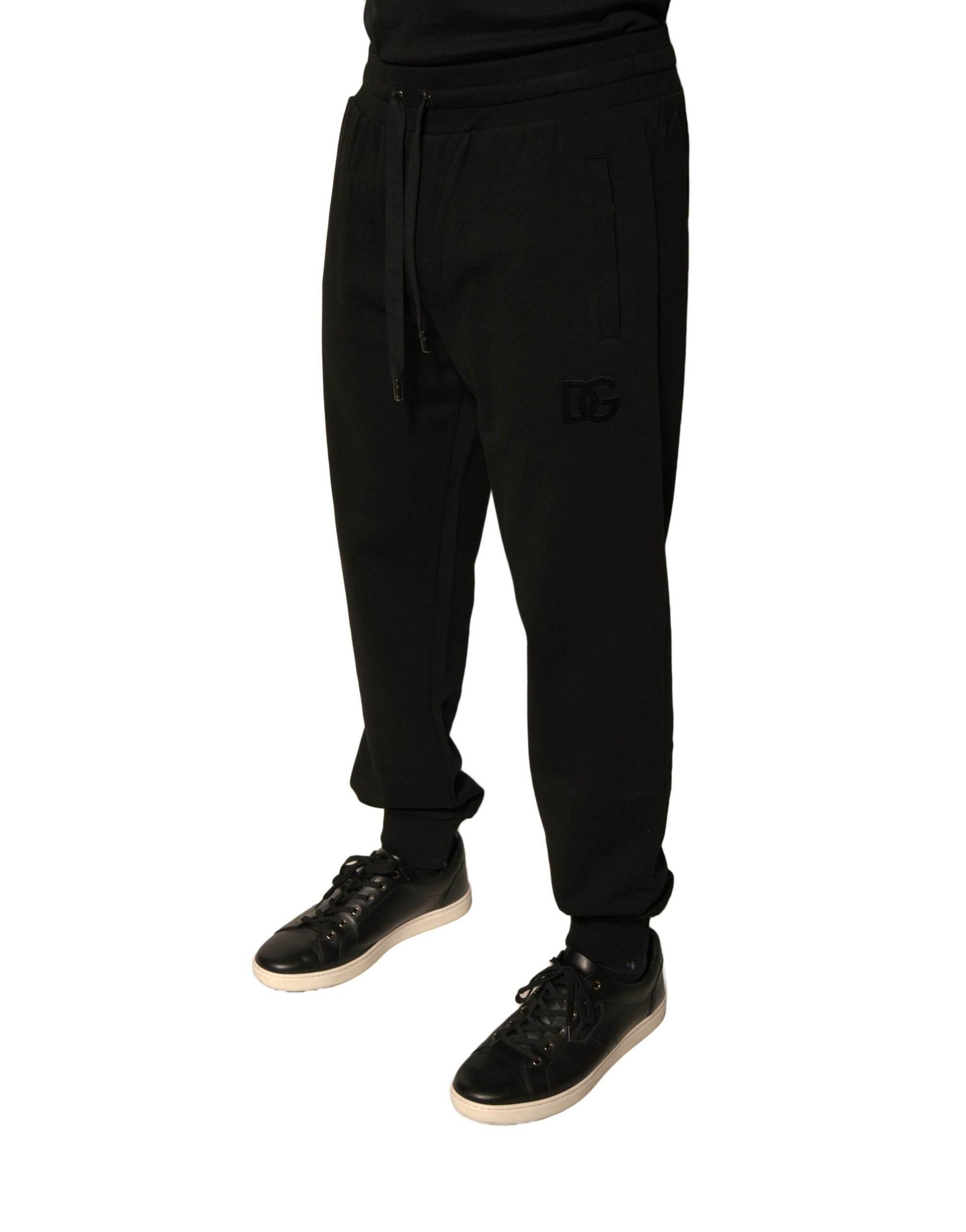 Dolce & Gabbana Black Cotton Jogger Men Sweatpants Pants - Hilstor