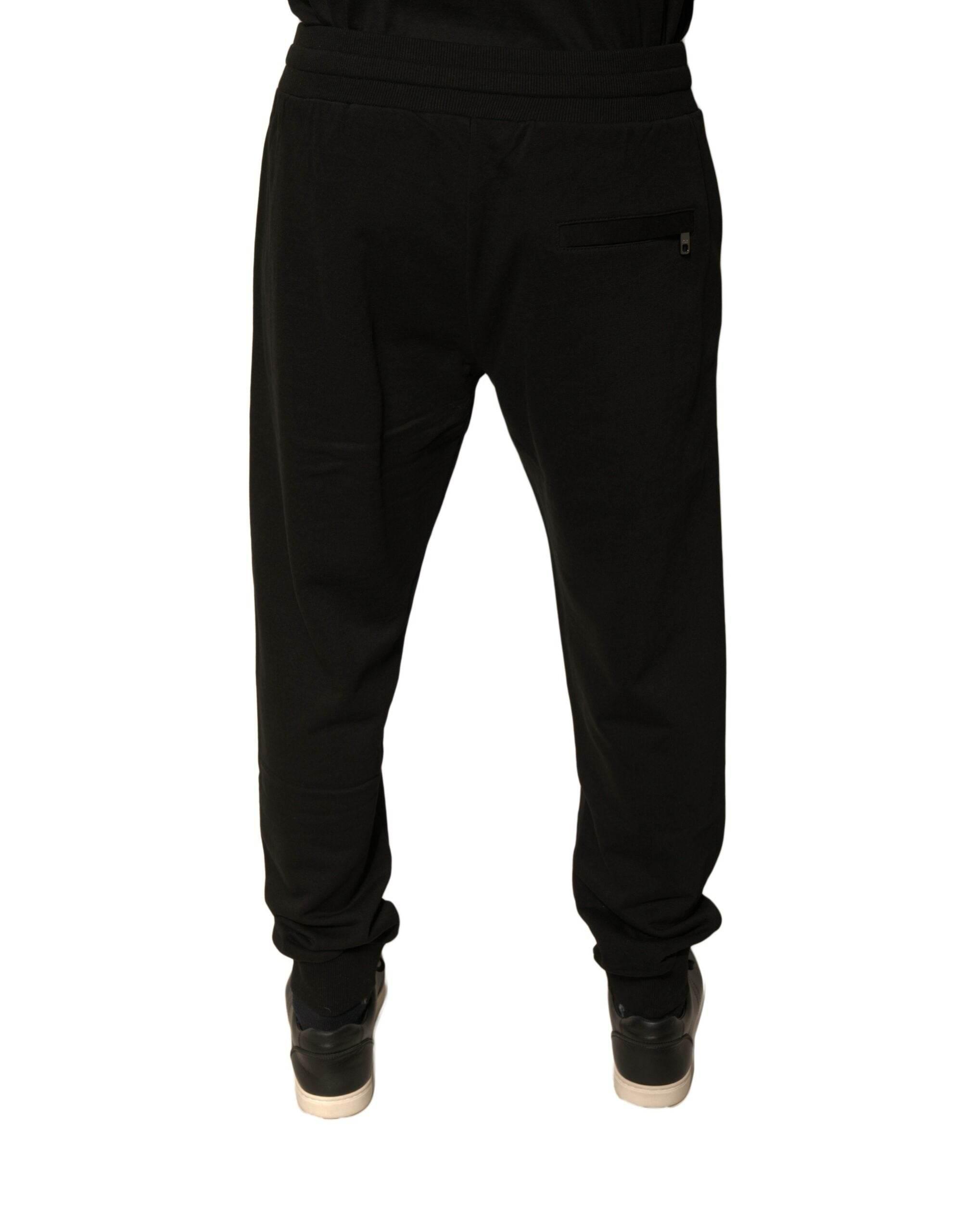 Dolce & Gabbana Black Cotton Jogger Men Sweatpants Pants - Hilstor