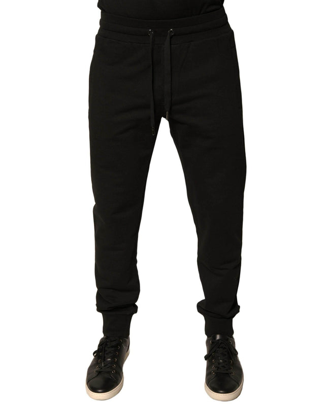 Dolce & Gabbana Black Cotton Jogger Men Sweatpants Pants - Hilstor
