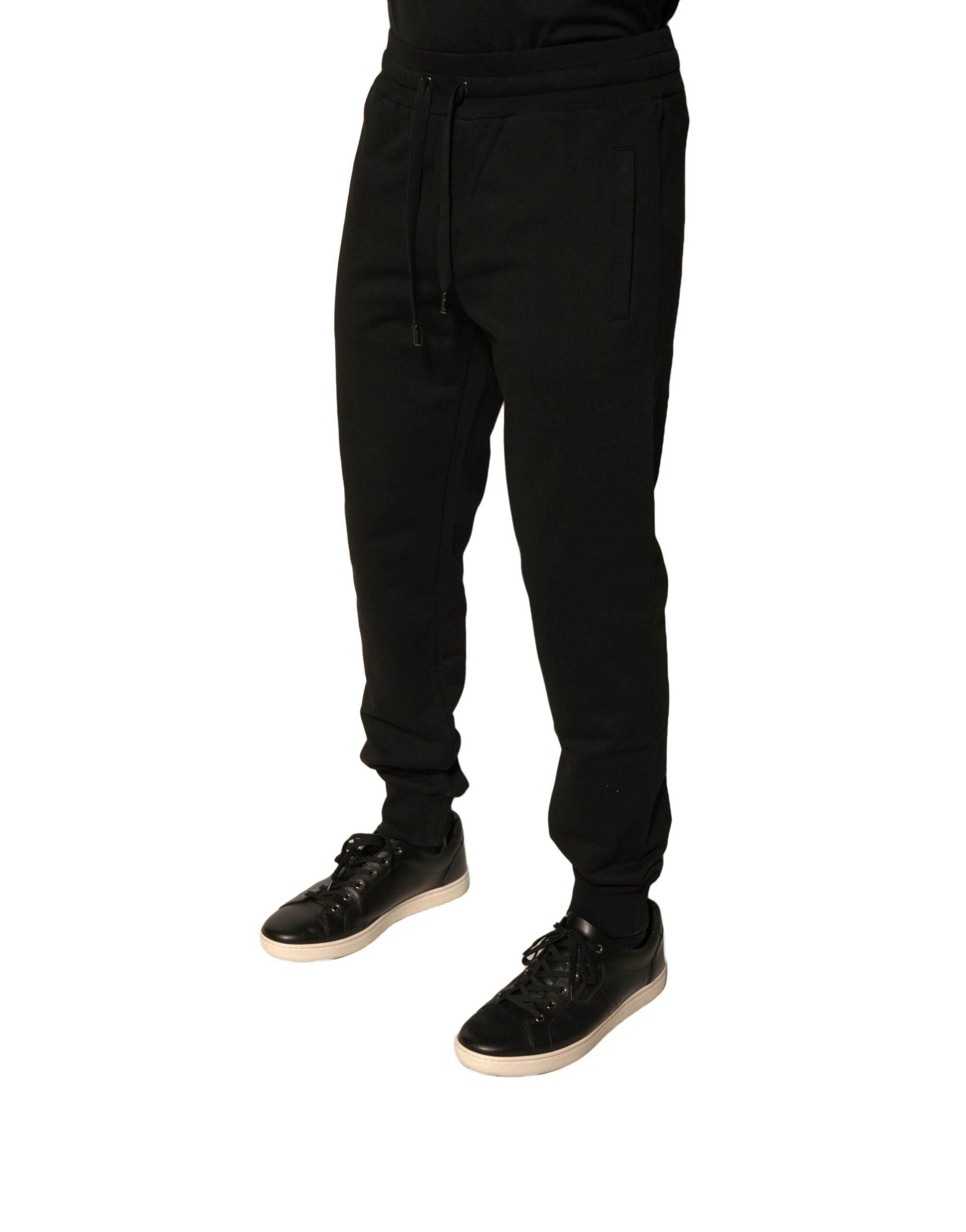 Dolce & Gabbana Black Cotton Jogger Men Sweatpants Pants - Hilstor