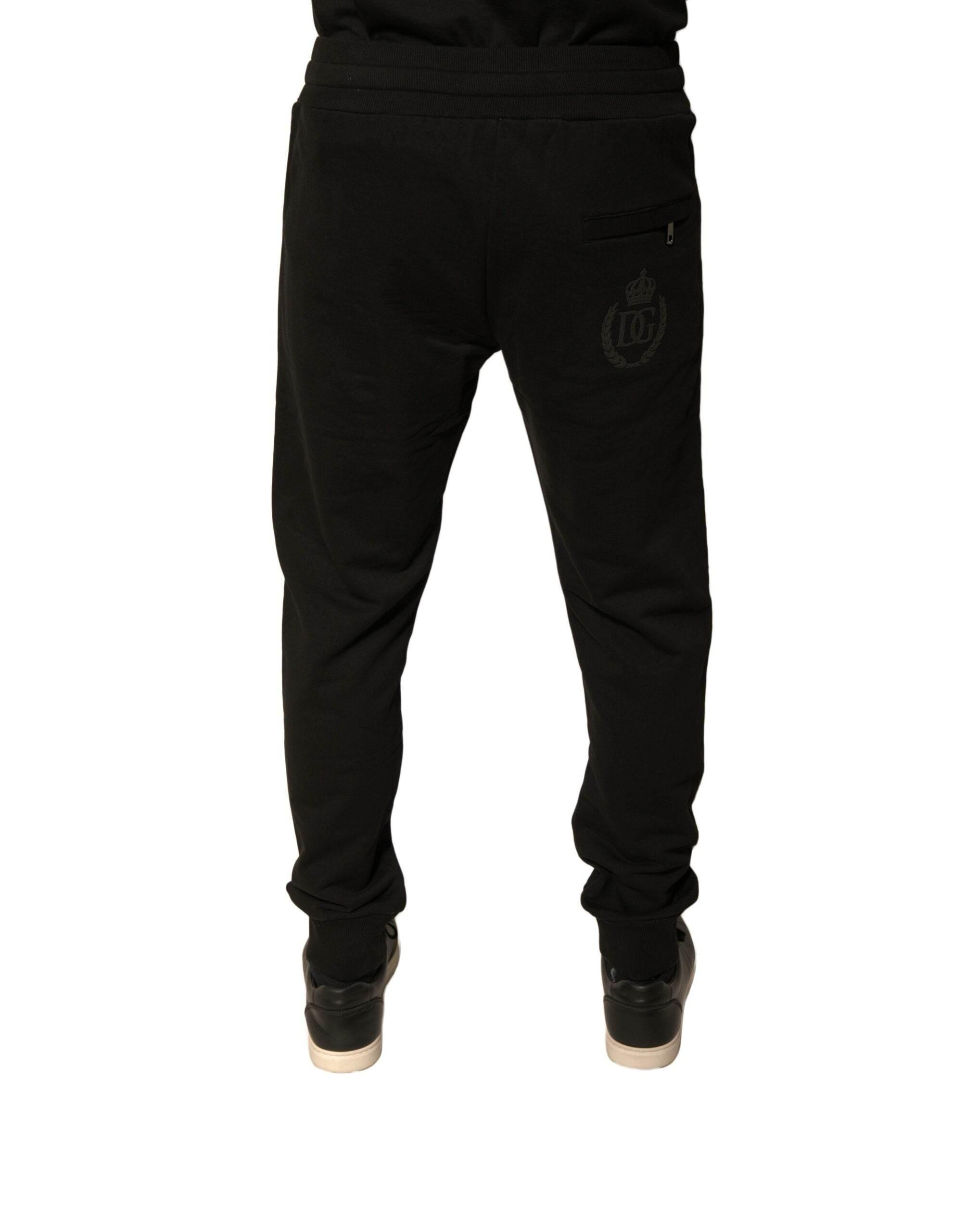 Dolce & Gabbana Black Cotton Jogger Men Sweatpants Pants - Hilstor