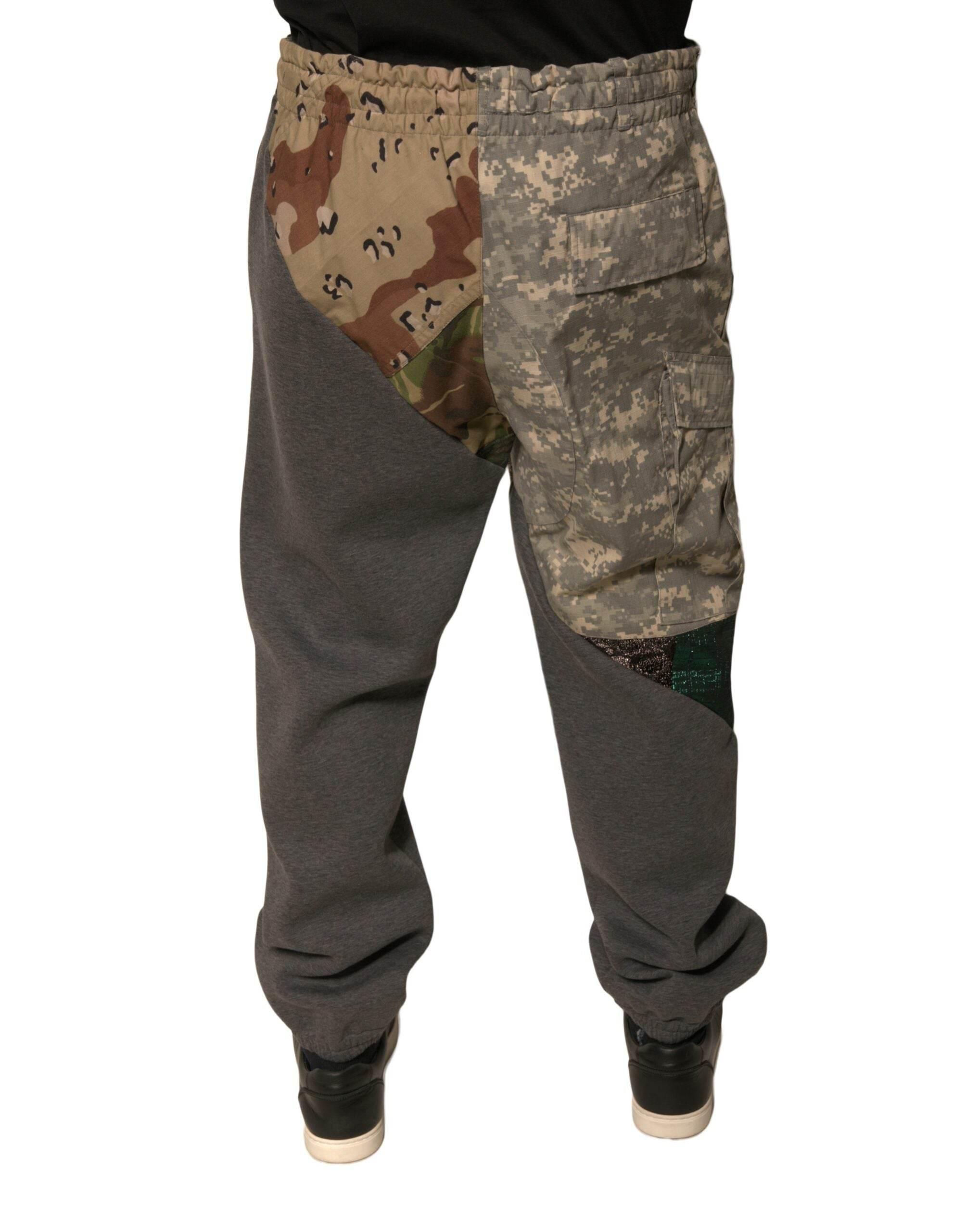 Dolce & Gabbana Multicolor Patchwork Cotton Jogger Sweatpants Pants - Hilstor
