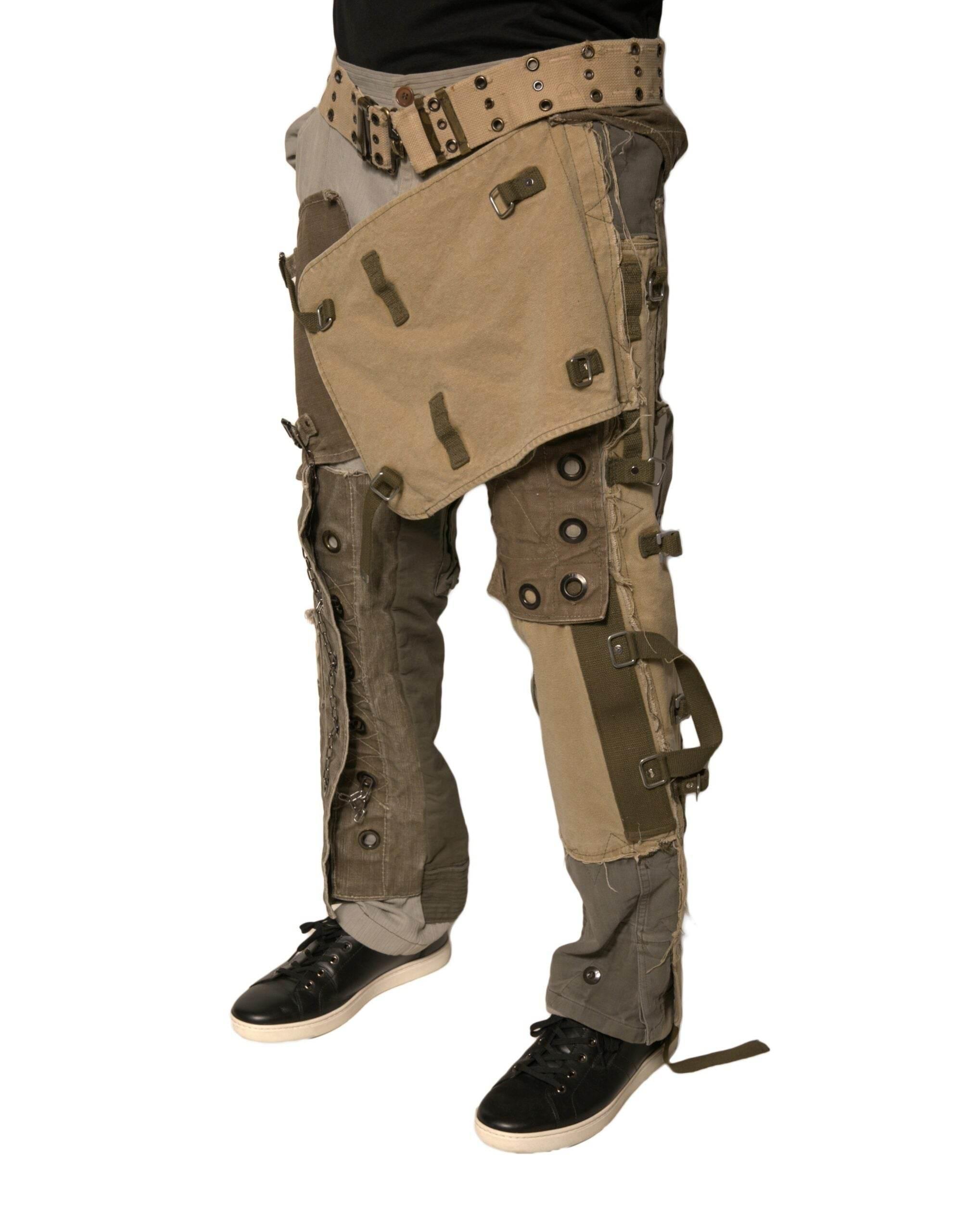 Dolce & Gabbana Multicolor Reconstructed Flight Cargo Pants - Hilstor