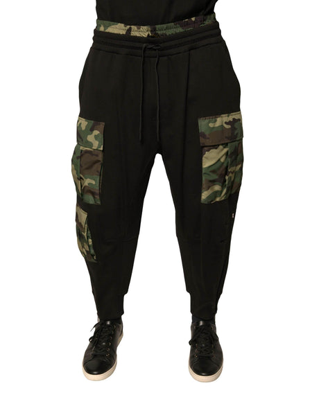 Dolce & Gabbana Black Camouflage Cotton Jogger Cargo Pants - Hilstor