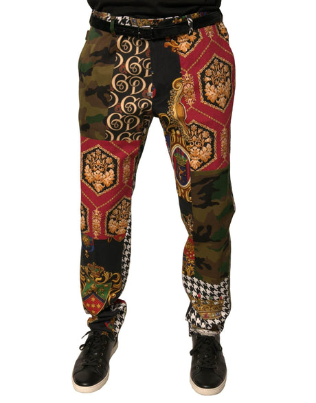 Dolce & Gabbana Multicolor Patchwork Men Dress Pants - Hilstor