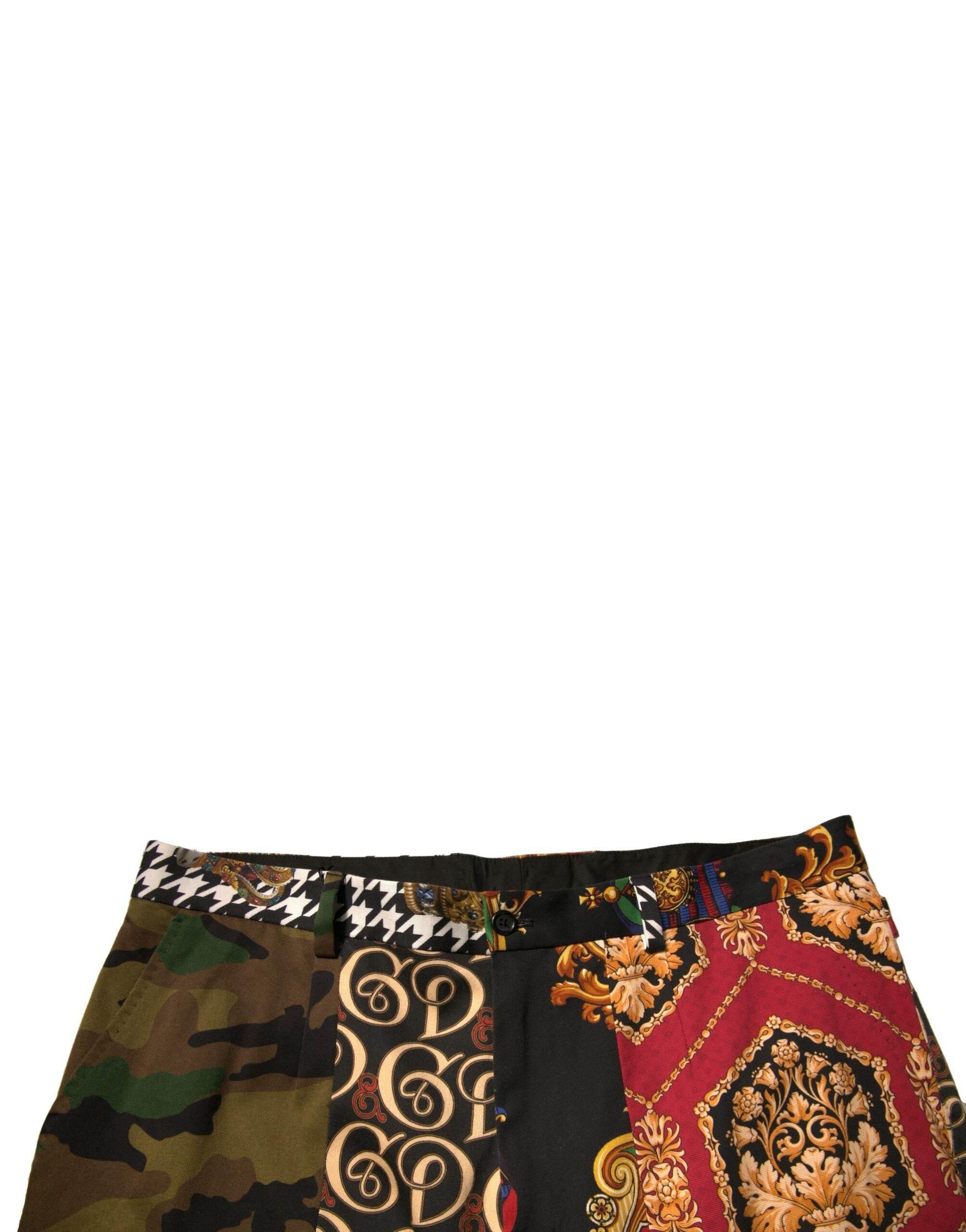 Dolce & Gabbana Multicolor Patchwork Men Dress Pants - Hilstor