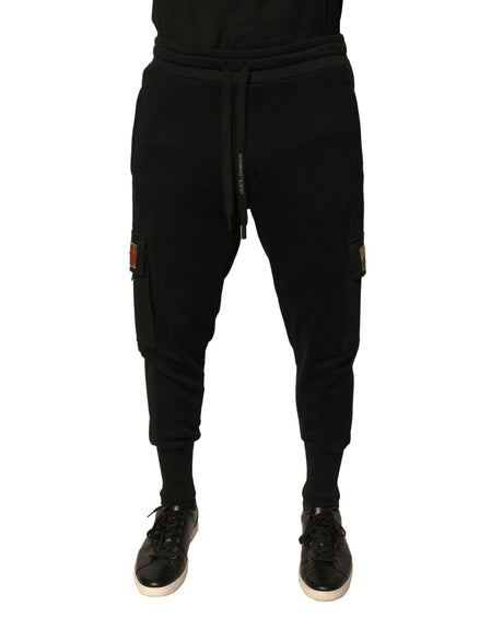 Dolce & Gabbana Black Cotton Jogger Cargo Sweatpants Pants - Hilstor