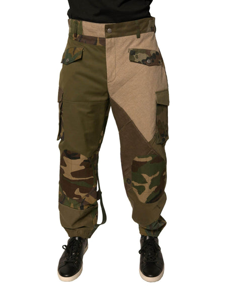 Dolce & Gabbana Multicolor Patchwork Flight Cargo Pants - Hilstor
