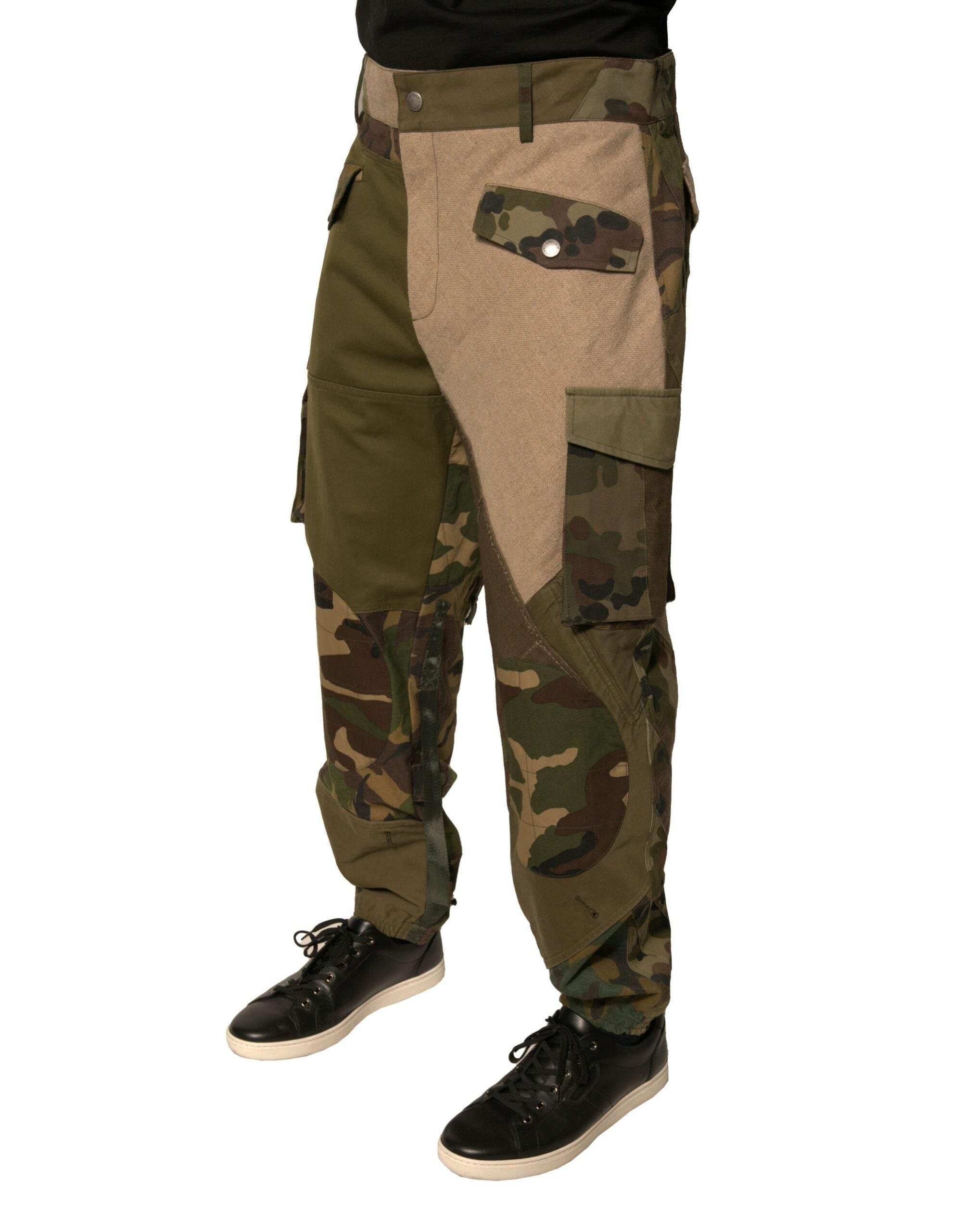 Dolce & Gabbana Multicolor Patchwork Flight Cargo Pants - Hilstor