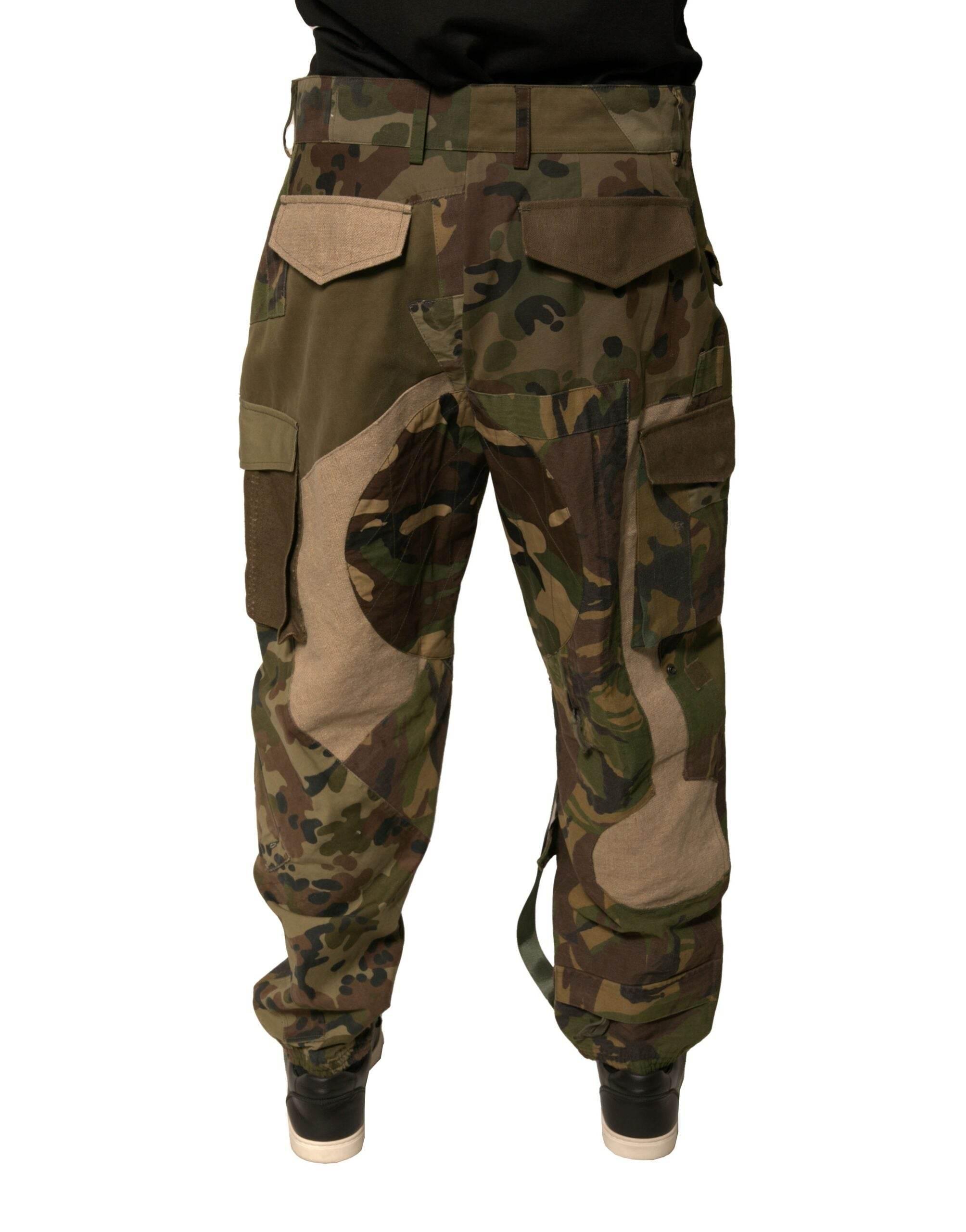 Dolce & Gabbana Multicolor Patchwork Flight Cargo Pants - Hilstor