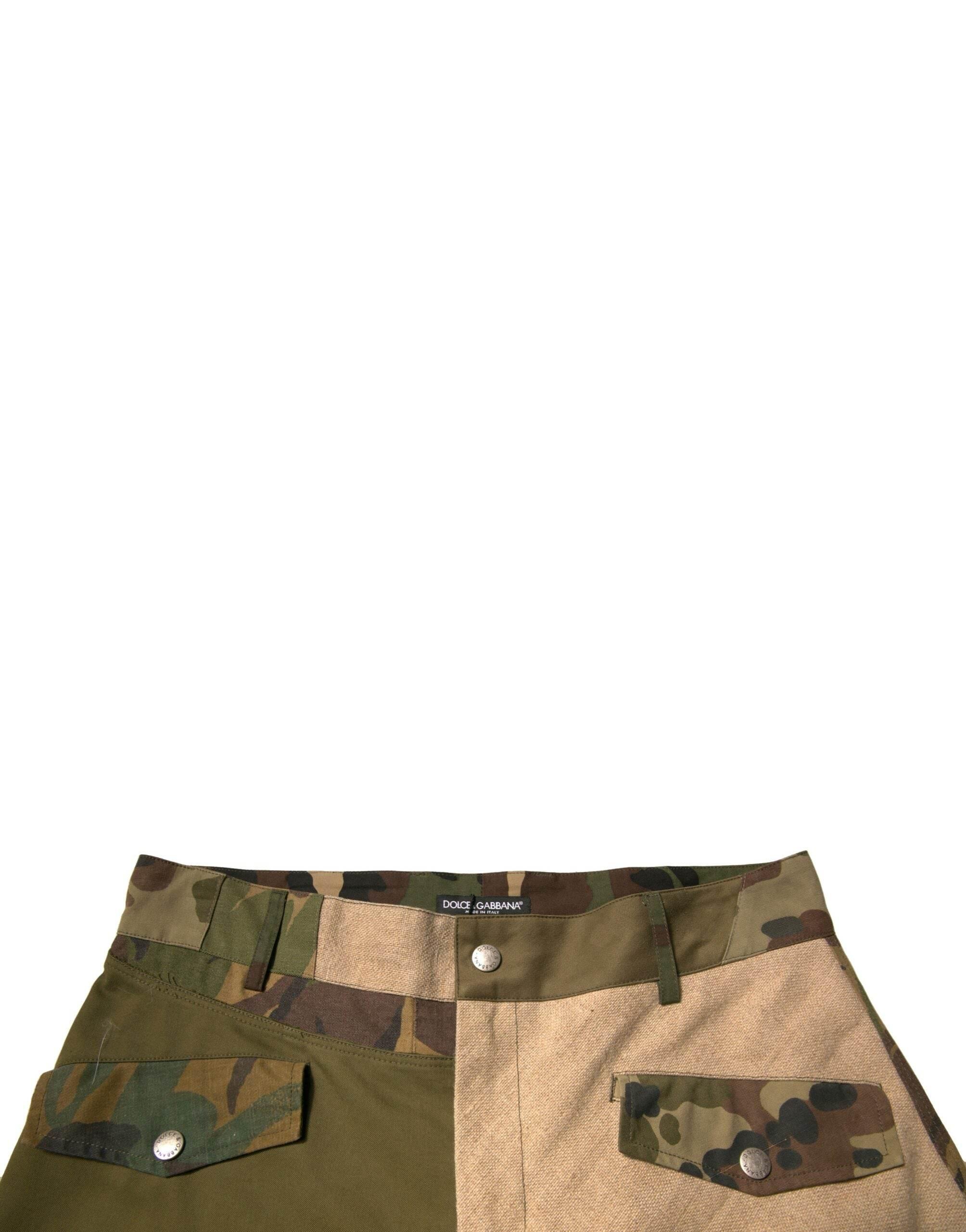 Dolce & Gabbana Multicolor Patchwork Flight Cargo Pants - Hilstor