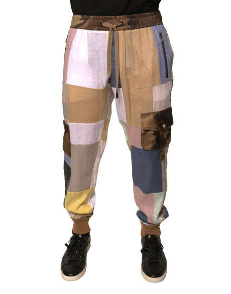 Dolce & Gabbana Multicolor Patchwork Jogger Sweatpants Pants - Hilstor