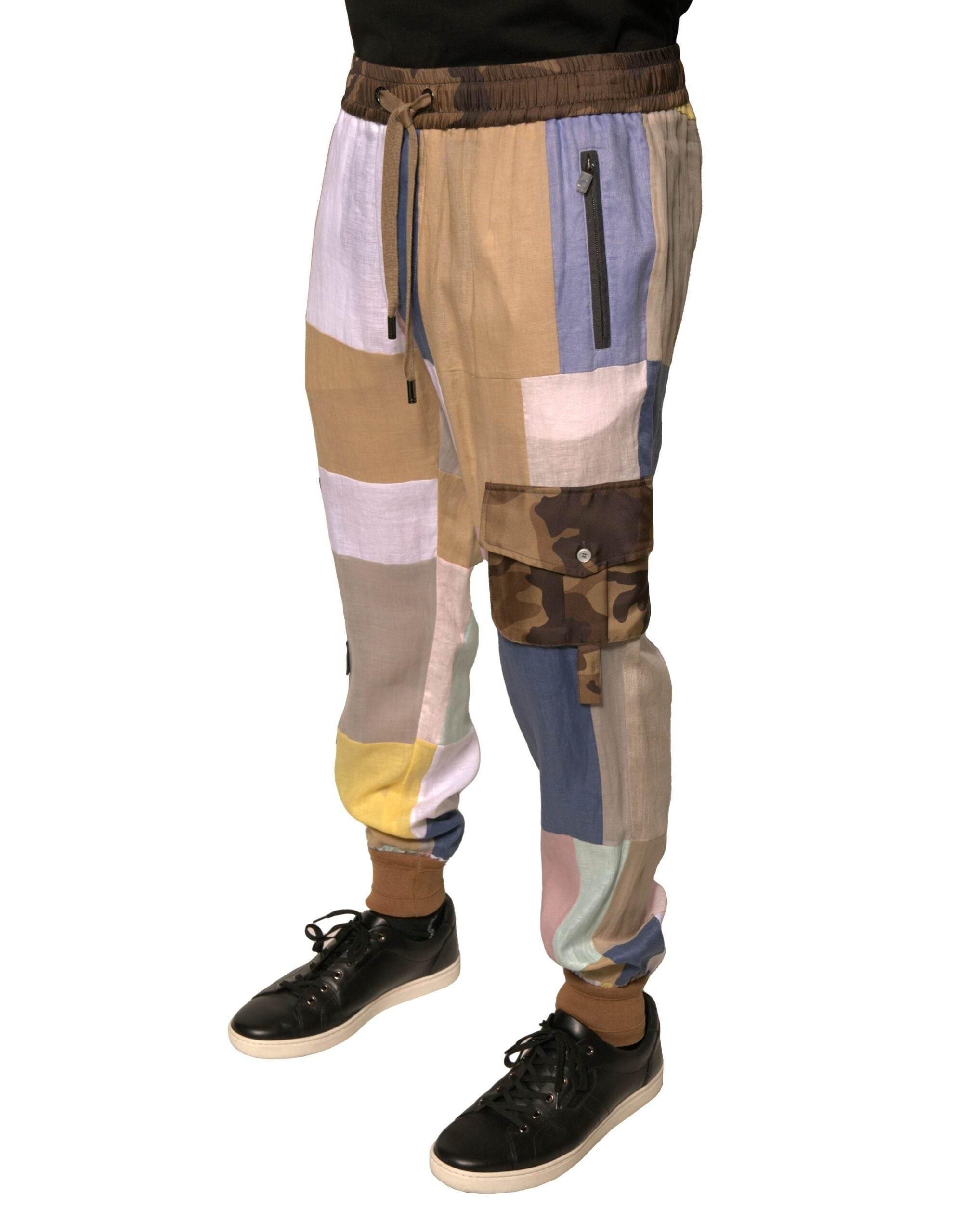 Dolce & Gabbana Multicolor Patchwork Jogger Sweatpants Pants - Hilstor