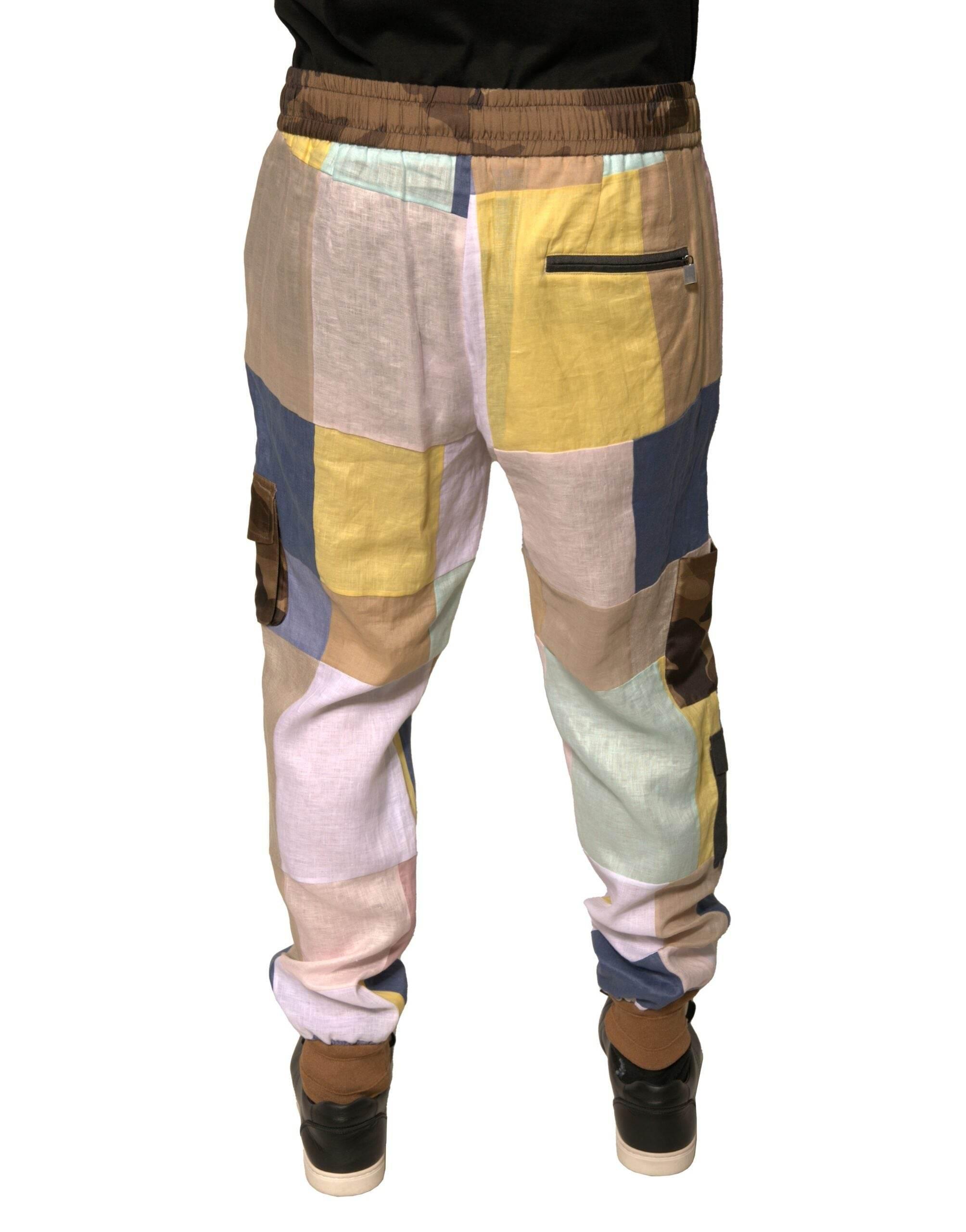 Dolce & Gabbana Multicolor Patchwork Jogger Sweatpants Pants - Hilstor