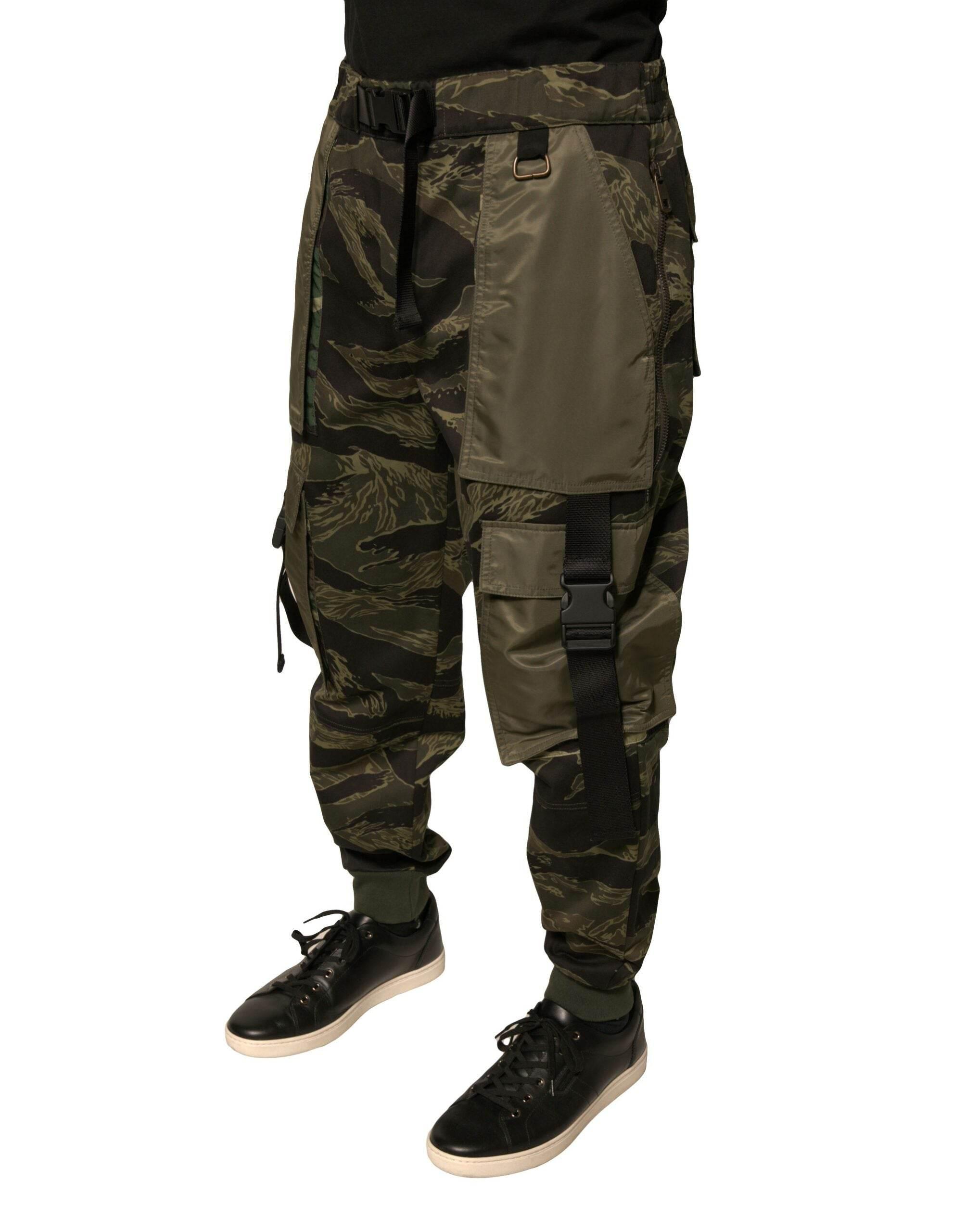 Dolce & Gabbana Green Cotton Jogger Cargo Pants - Hilstor