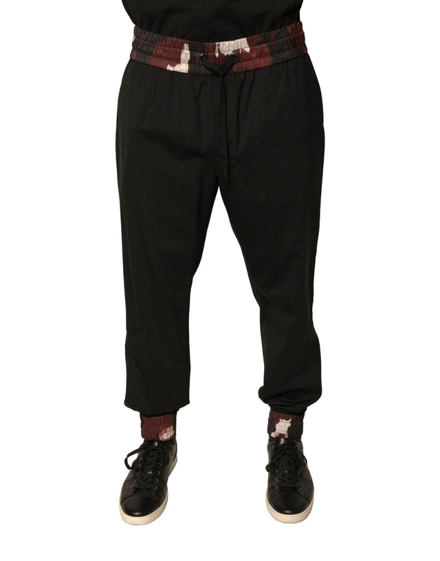Dolce & Gabbana Black Camouflage Wool Jogger Sweatpants Pants - Hilstor