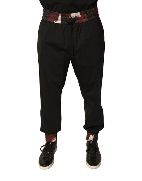 Dolce & Gabbana Black Camouflage Wool Jogger Sweatpants Pants - Hilstor