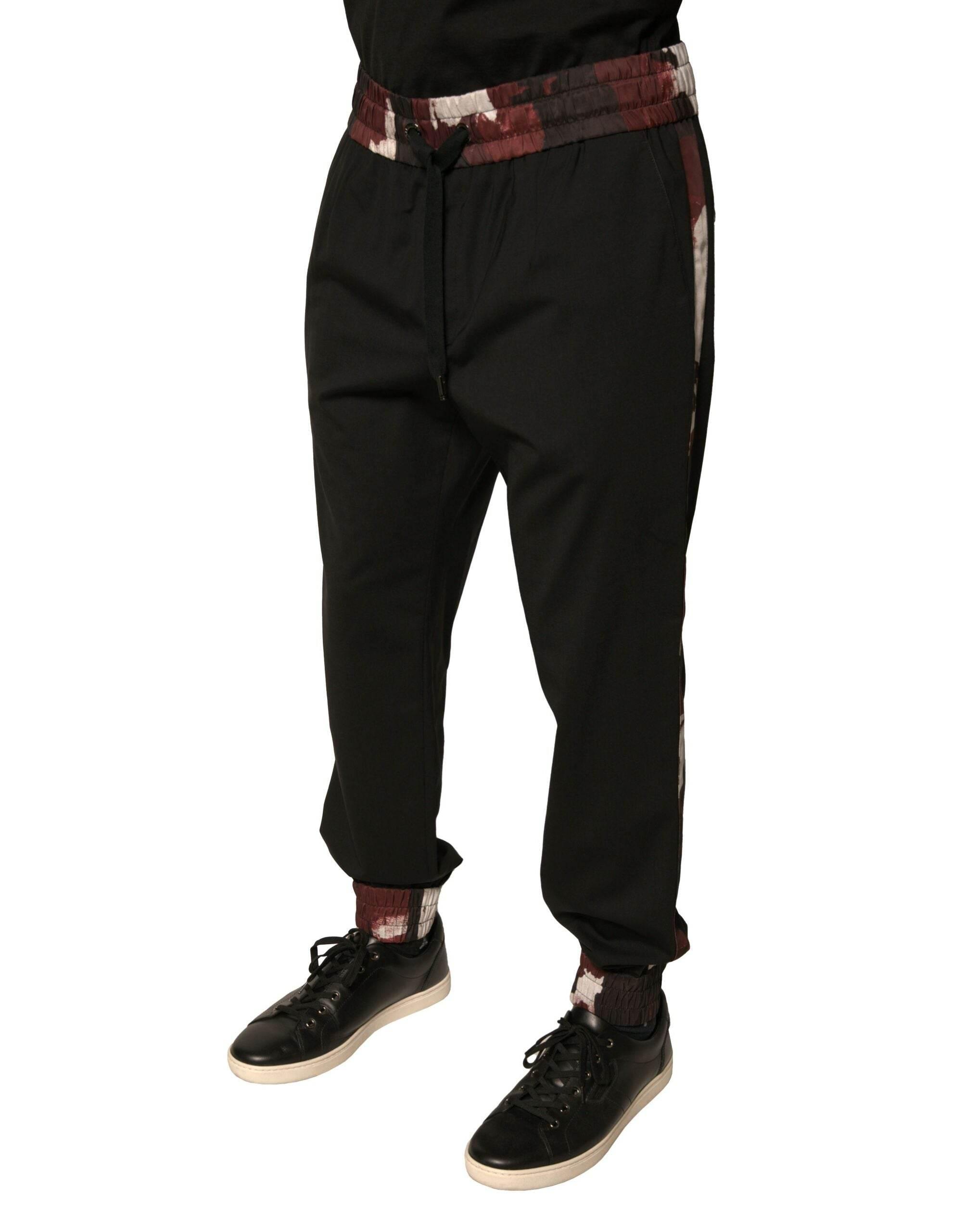 Dolce & Gabbana Black Camouflage Wool Jogger Sweatpants Pants - Hilstor