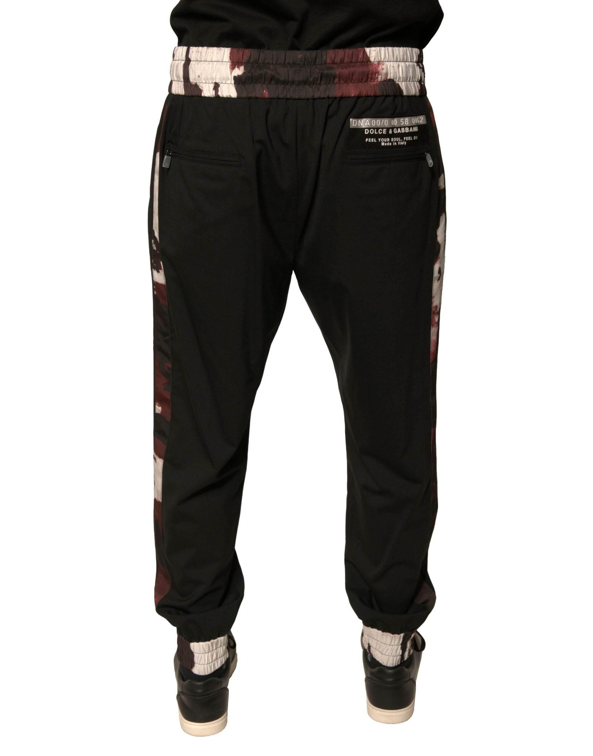 Dolce & Gabbana Black Camouflage Wool Jogger Sweatpants Pants - Hilstor