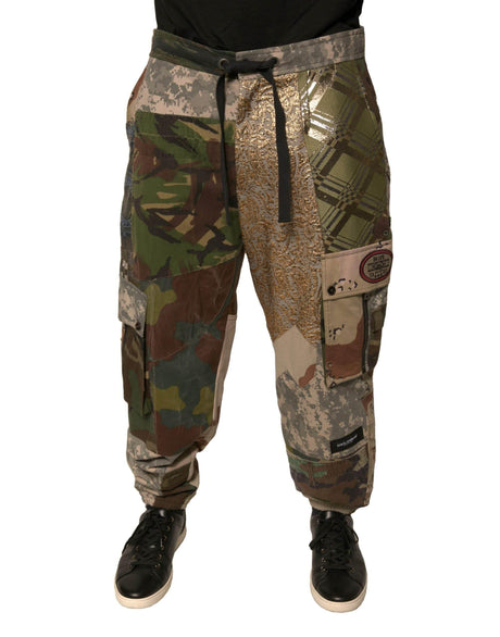 Dolce & Gabbana Multicolor Patchwork Men Jogger Pants - Hilstor