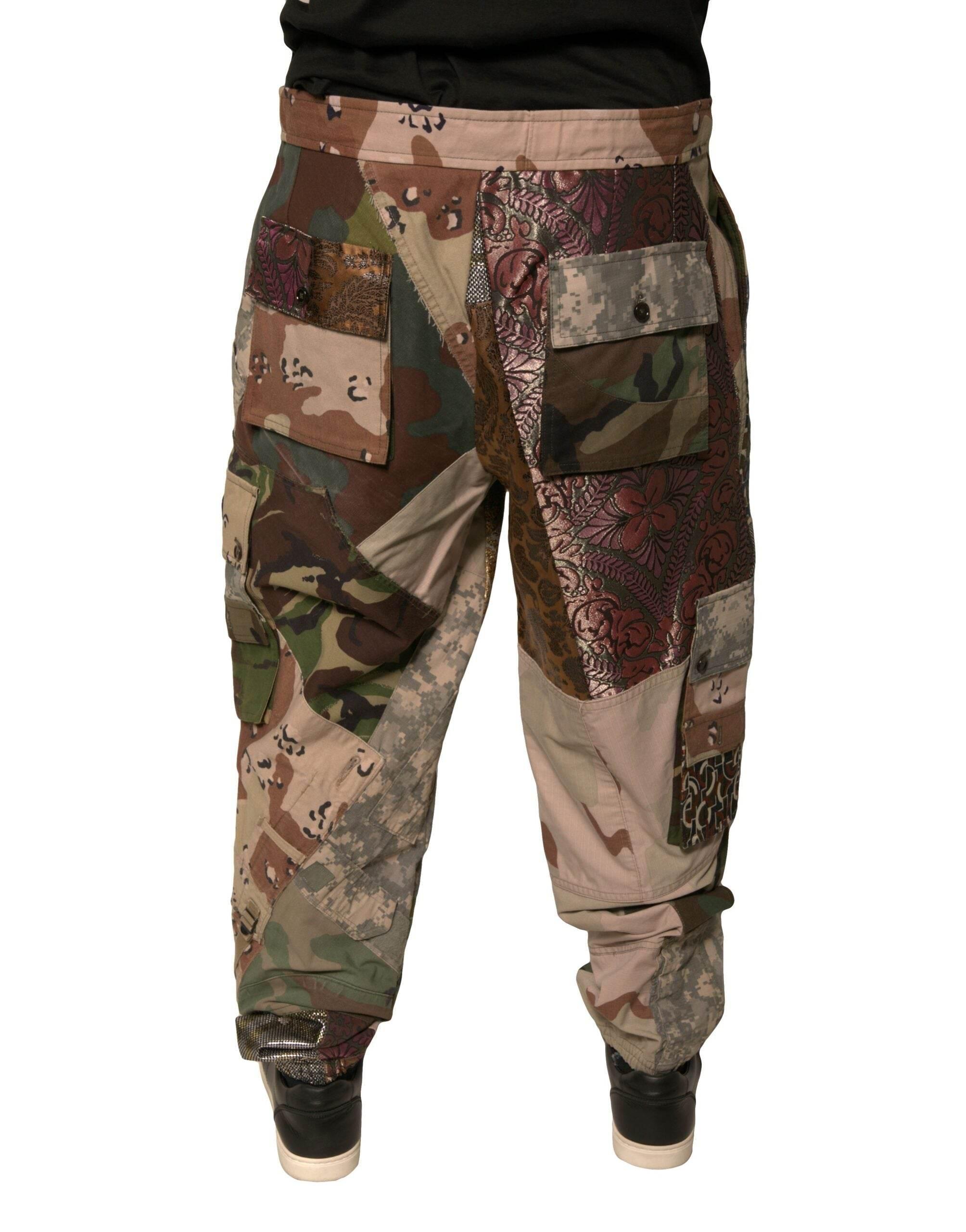 Dolce & Gabbana Multicolor Patchwork Men Jogger Pants - Hilstor