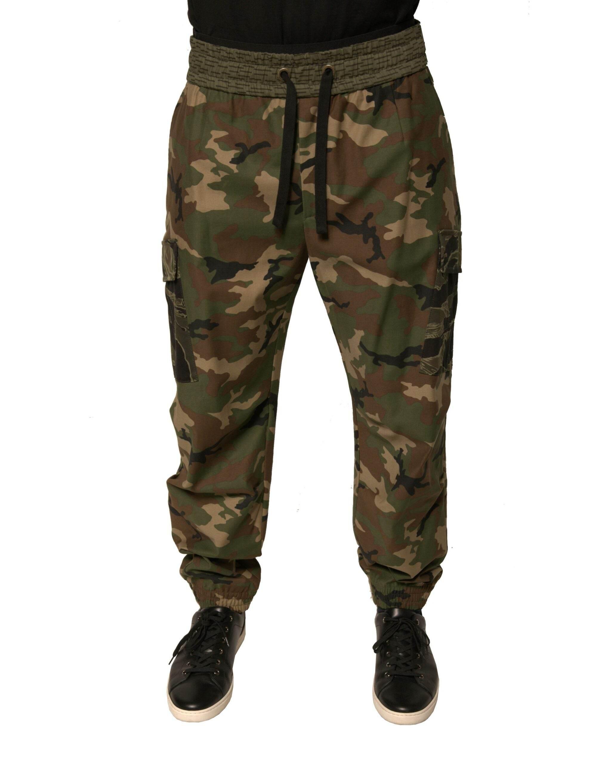 Dolce & Gabbana Multicolor Camouflage Cargo Sweatpants Pants - Hilstor