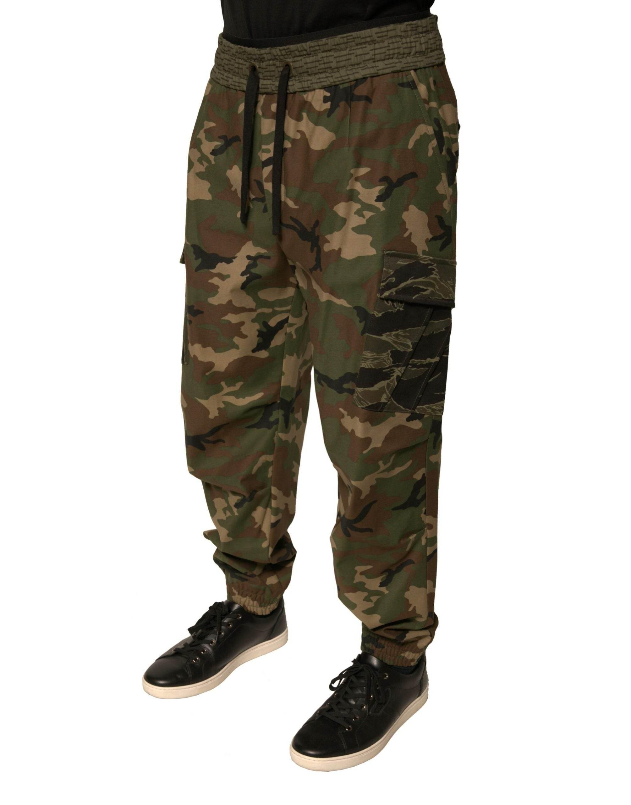 Dolce & Gabbana Multicolor Camouflage Cargo Sweatpants Pants - Hilstor