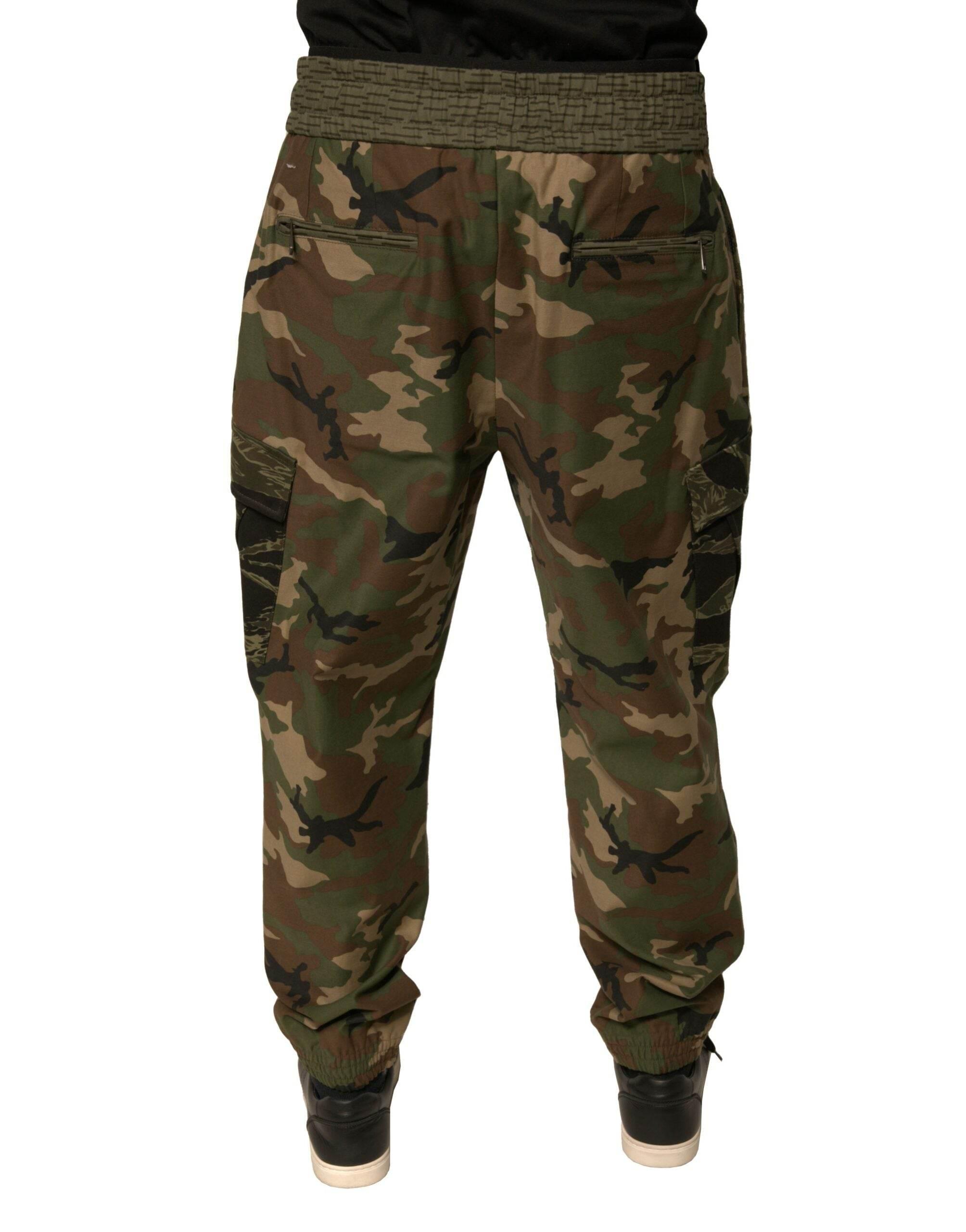 Dolce & Gabbana Multicolor Camouflage Cargo Sweatpants Pants - Hilstor
