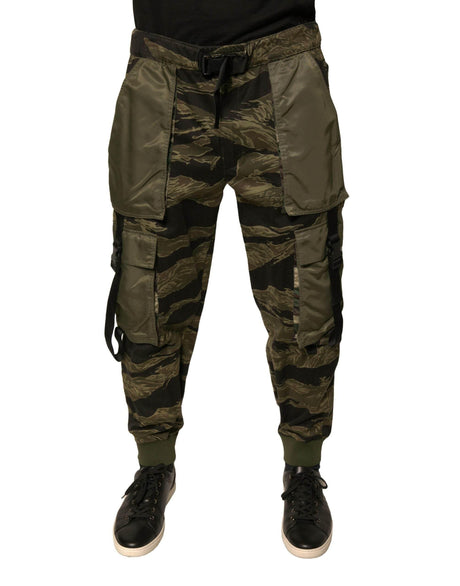 Dolce & Gabbana Green Cotton Jogger Cargo Pants - Hilstor