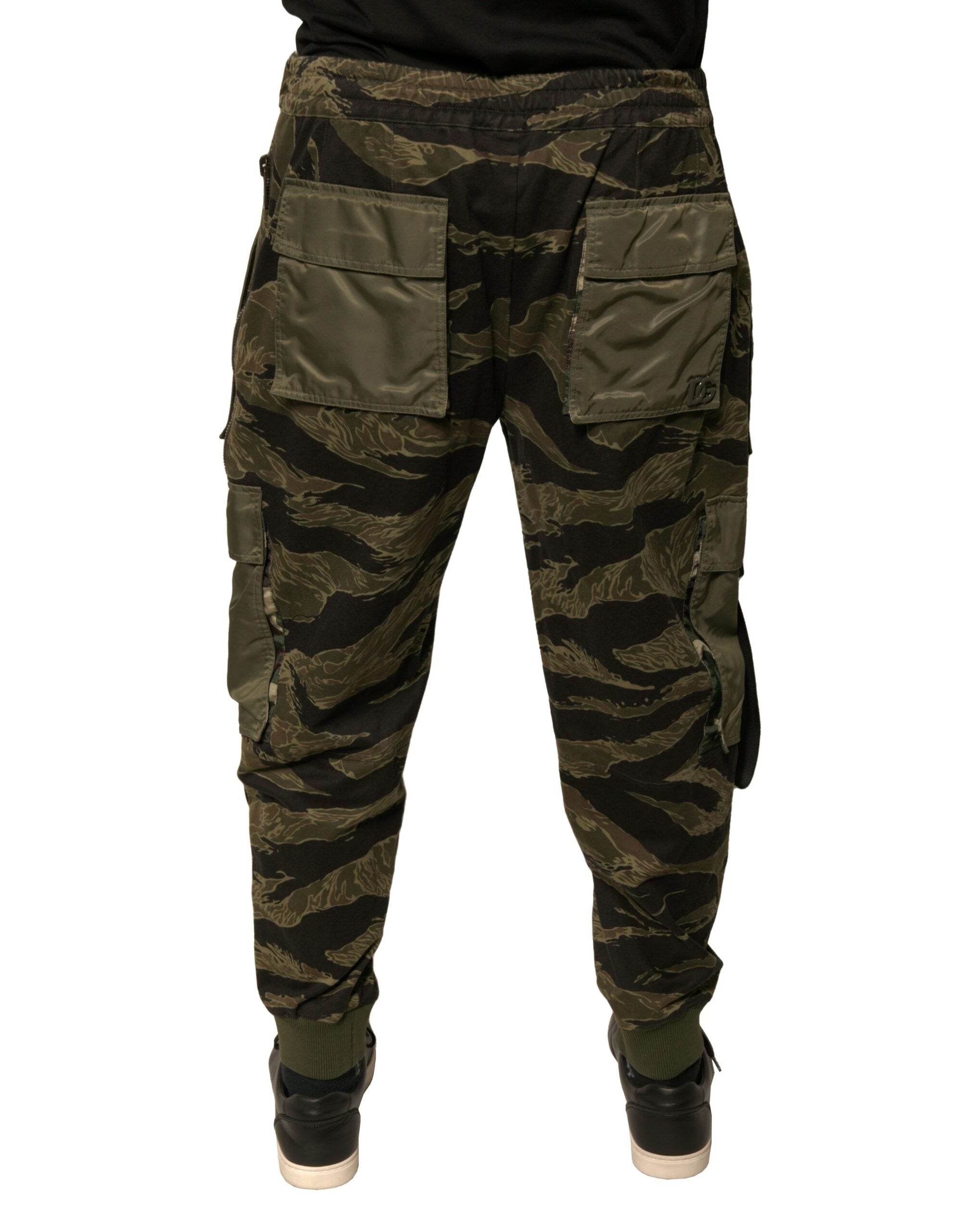 Dolce & Gabbana Green Cotton Jogger Cargo Pants - Hilstor