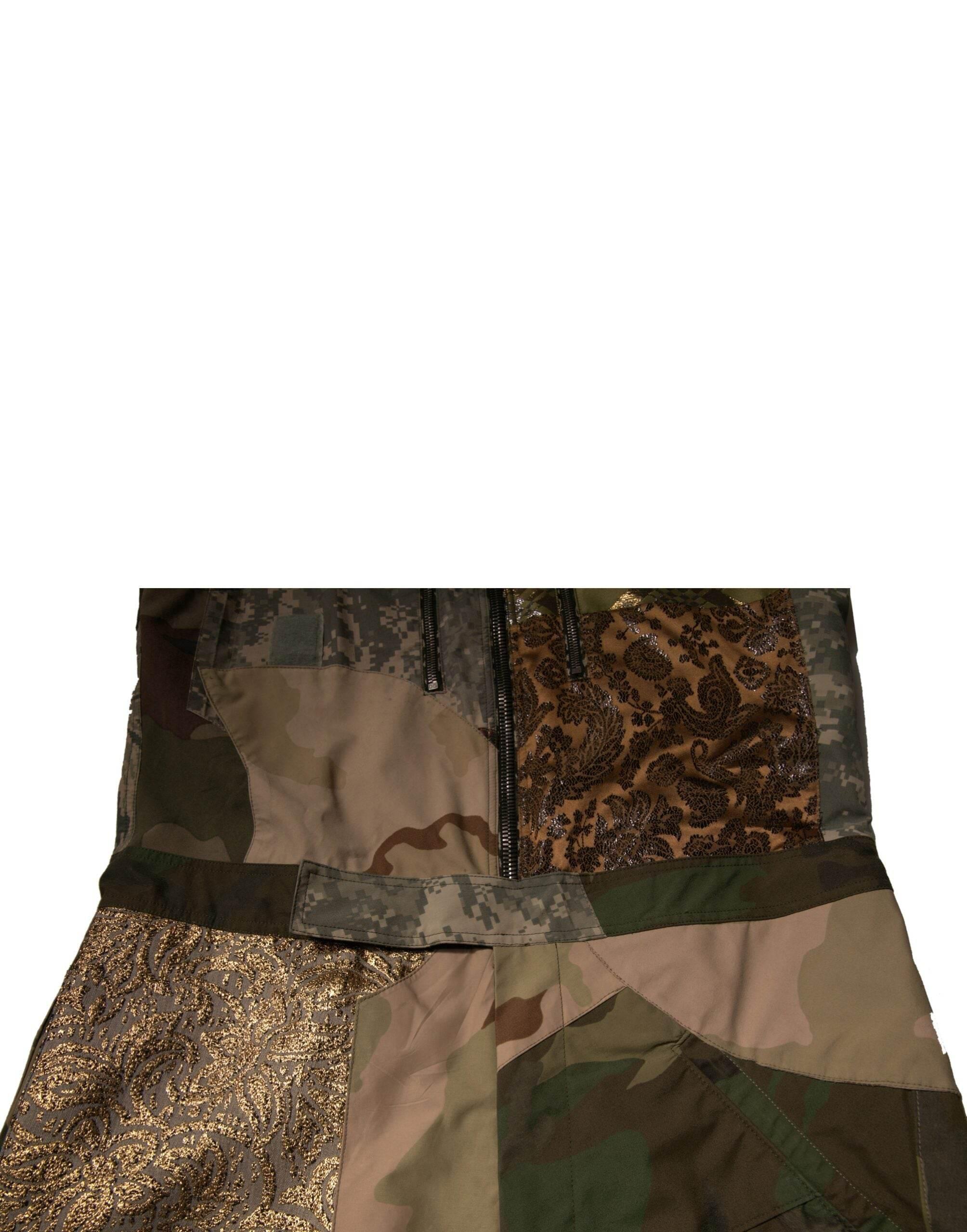 Dolce & Gabbana Multicolor Patchwork Camouflage Overall Pants - Hilstor